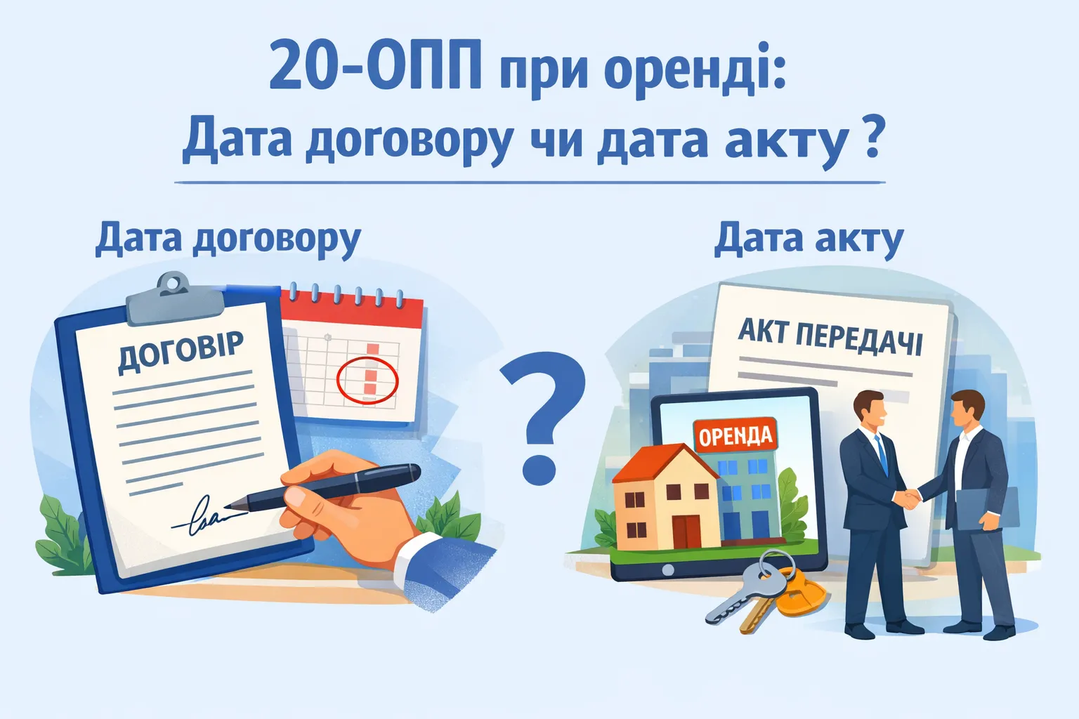 Подаємо 20-ОПП при оренді: від якої дати потрібно відштовхуватись? дата договору чи акту передачі об'єкта