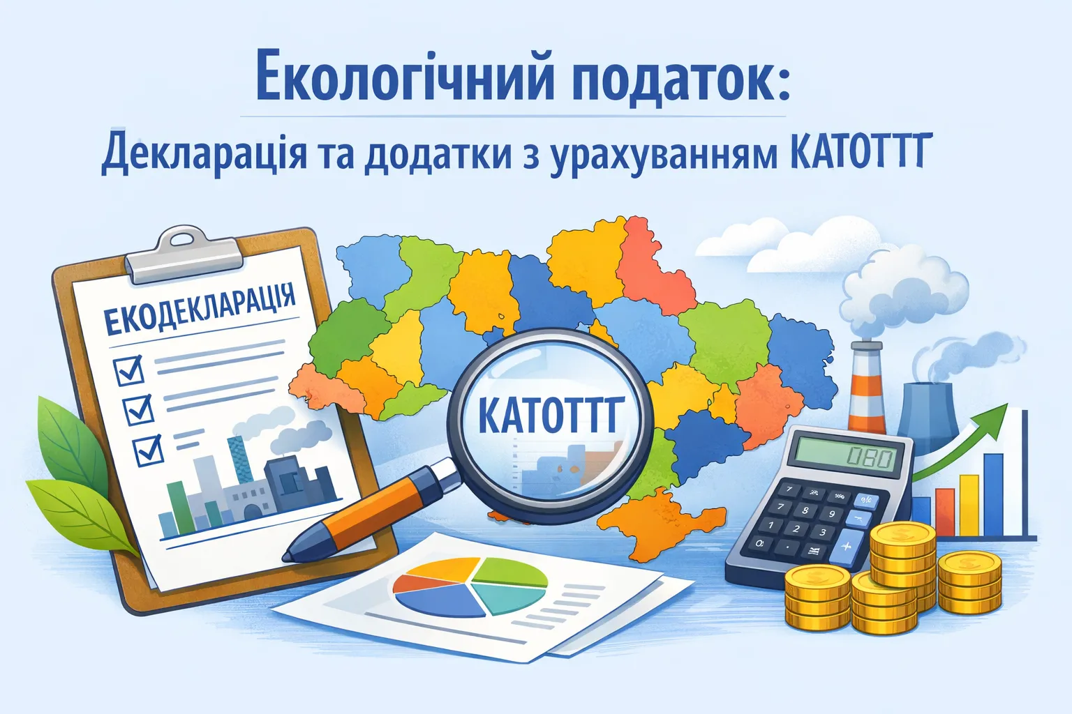 Екоподаток: як заповнювати податкову декларацію з екологічного податку і додатки з урахуванням КАТОТТГ