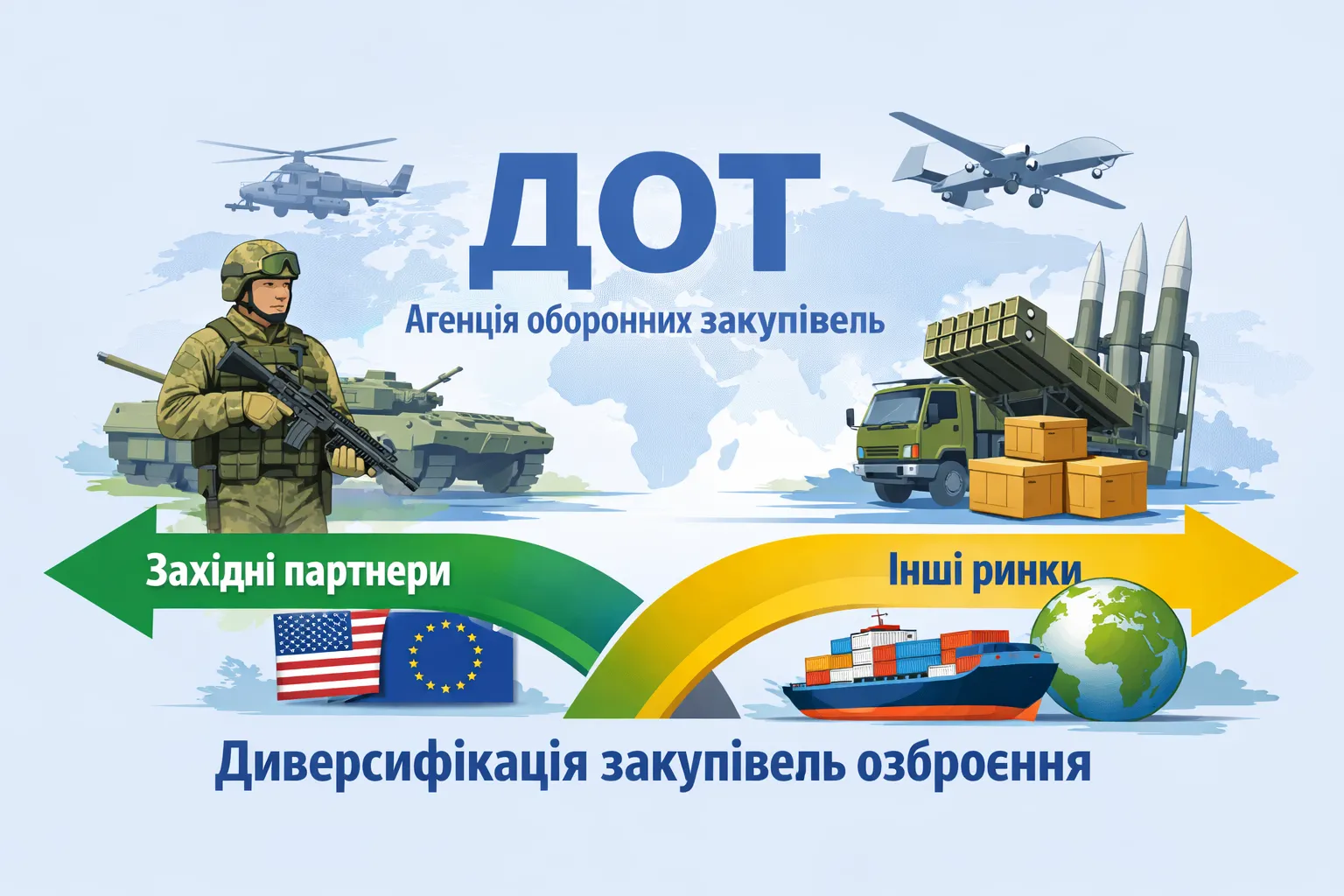 Агенція оборонних закупівель ДОТ застосовуватиме механізм диверсифікації для закупівлі озброєння