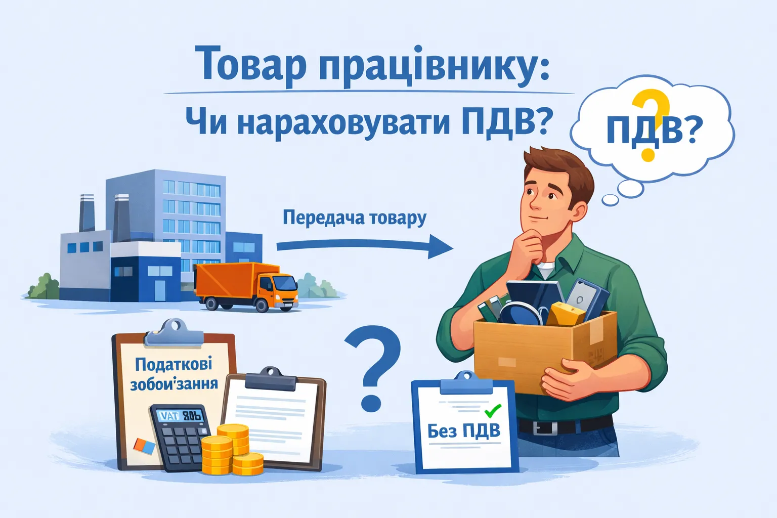 Підприємство передало товар працівнику: чи нараховуємо зобовязання з ПДВ?