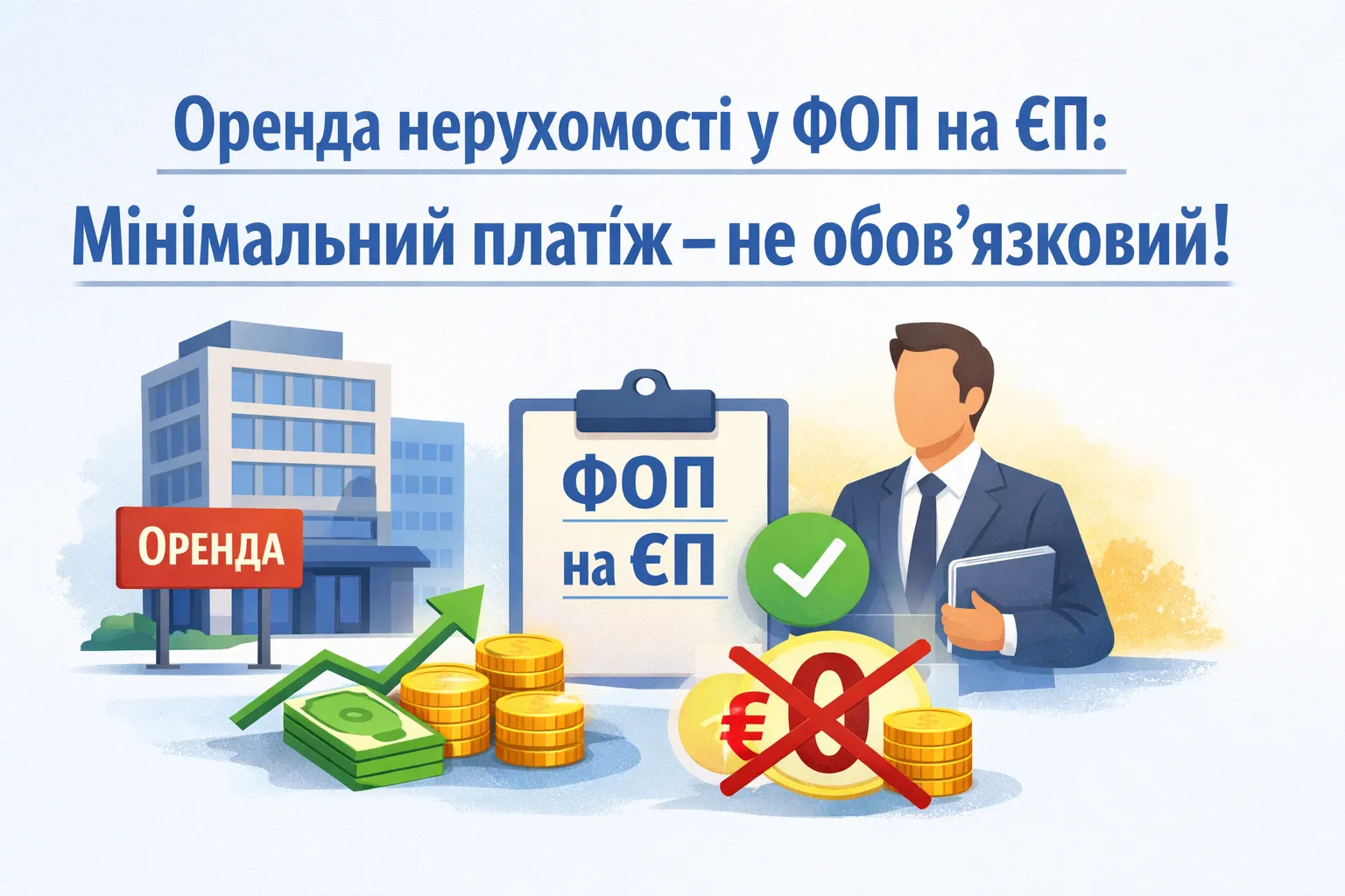 Оренда нерухомості у ФОП на ЄП: мінімальний орендний платіж для ФОП на ЄП не обов’язковий!