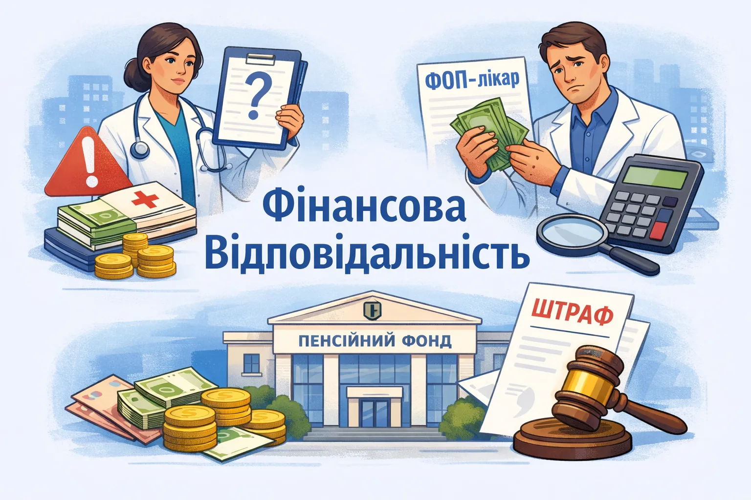 Необоснованные е‑больничные: финансовая ответственность медучреждений и ФЛП‑врачей перед ПФУ!