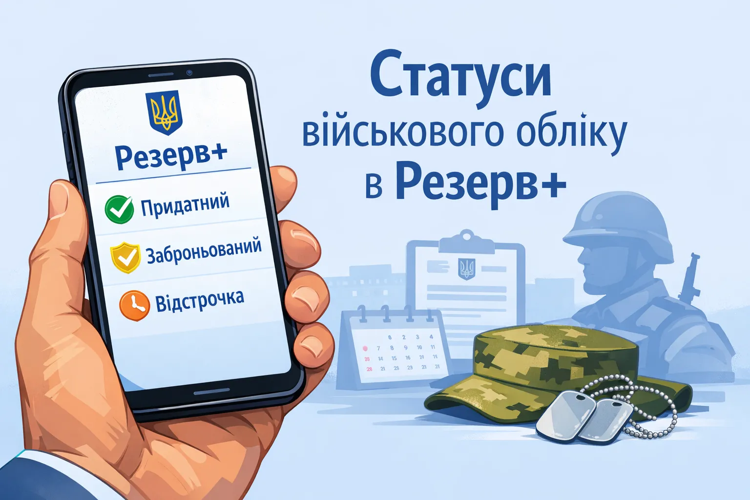 Статуси щодо військового обліку у застосунку Резерв+