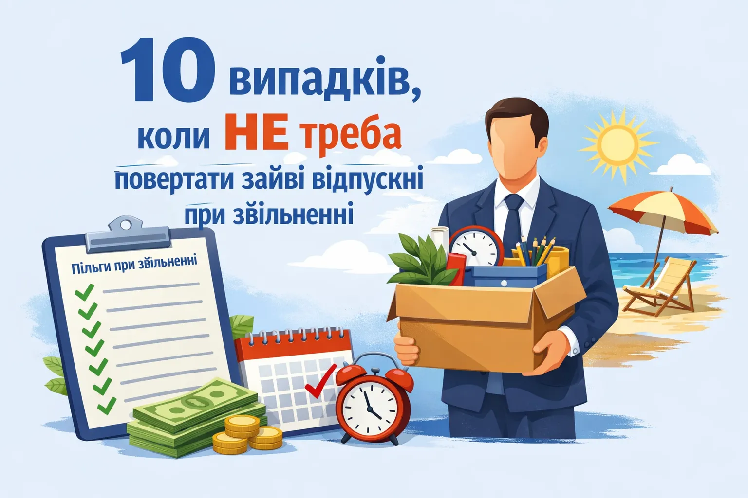 10 випадків, коли не треба повертати зайві відпускні при звільненні
