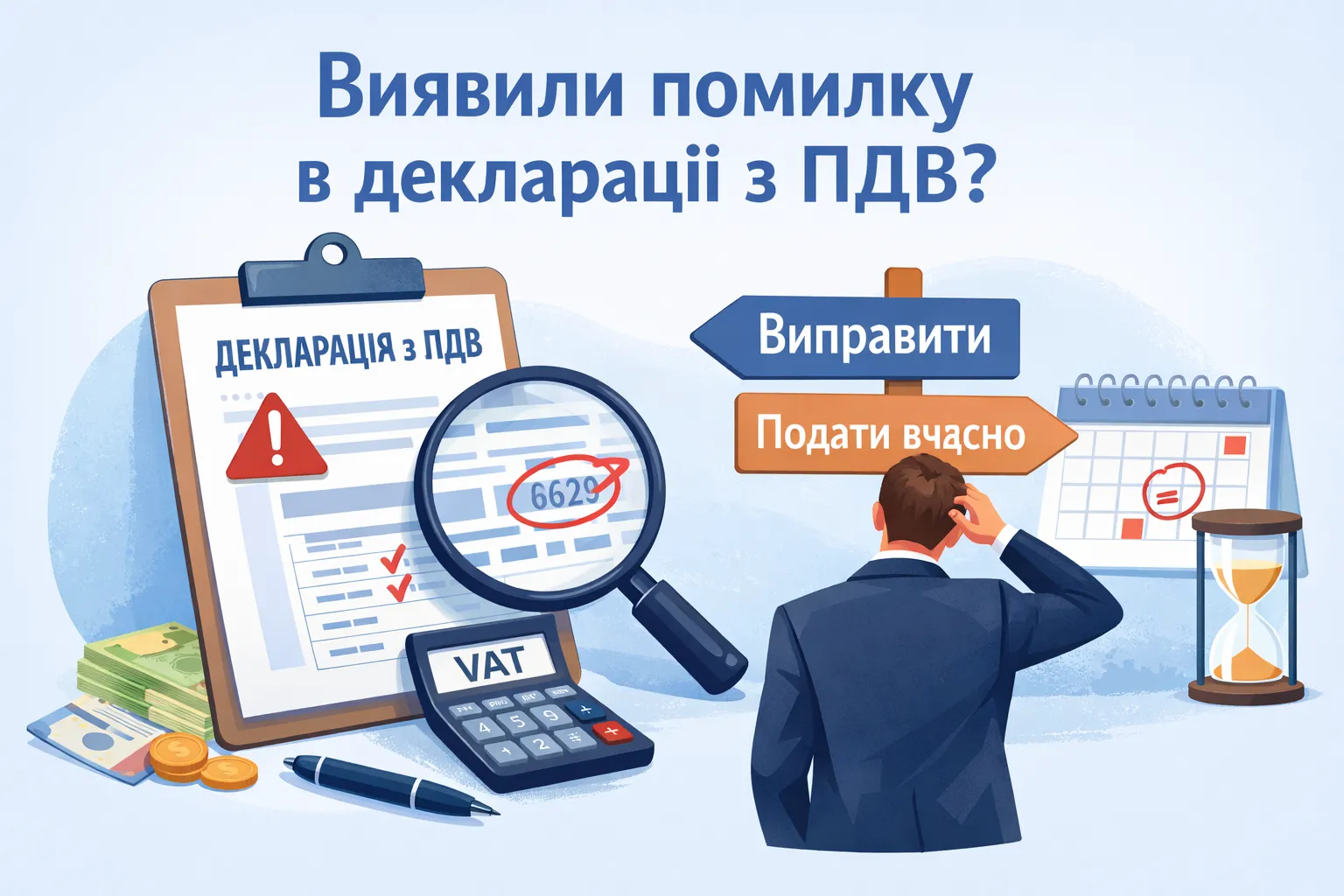 Як діяти при виявленні помилки в декларації з ПДВ до строку сплати податку?