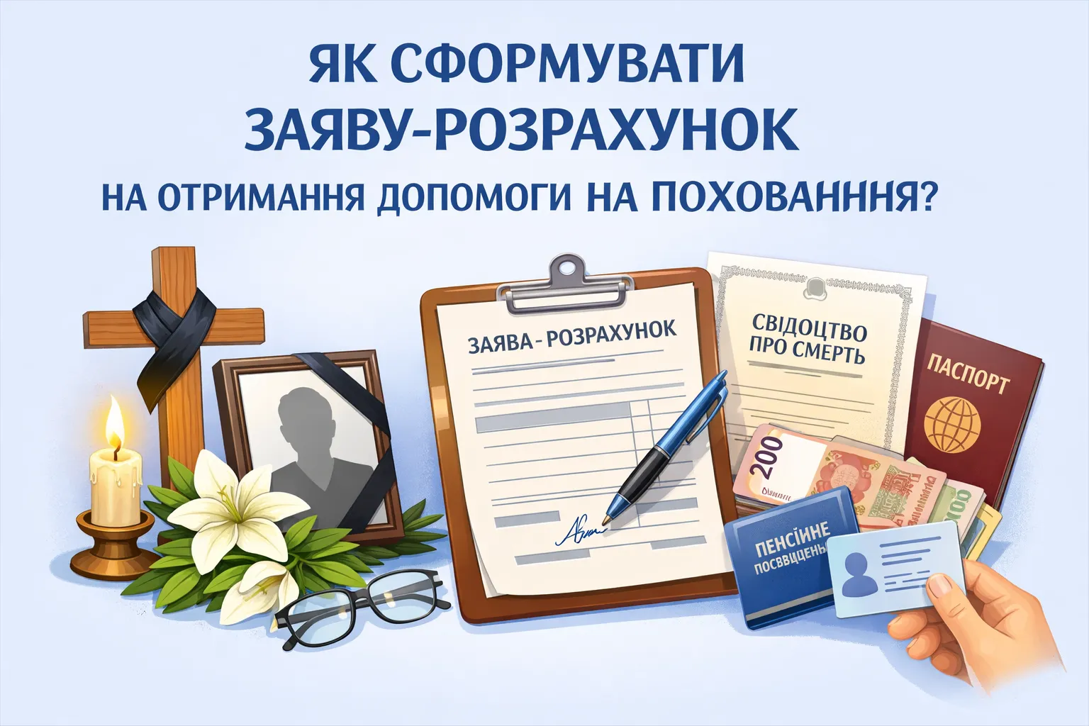 Как сформировать заявление-расчет на получение помощи на погребение? Как сформировать заявление-расчет на получение помощи на погребение?
