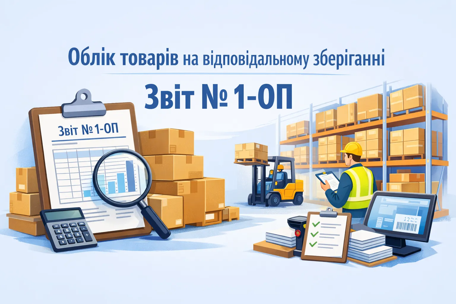 Учет товаров на ответственном хранении в месячном отчете № 1‑ОП