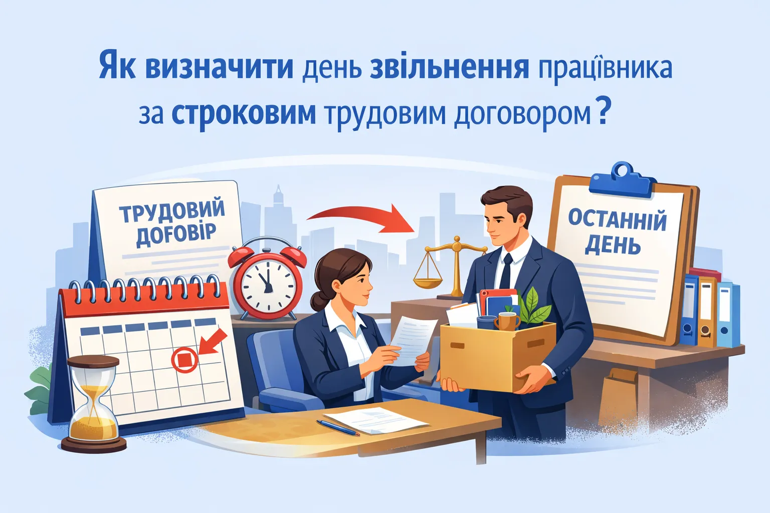 Как правильно определить день увольнения работника по срочному трудовому договору?