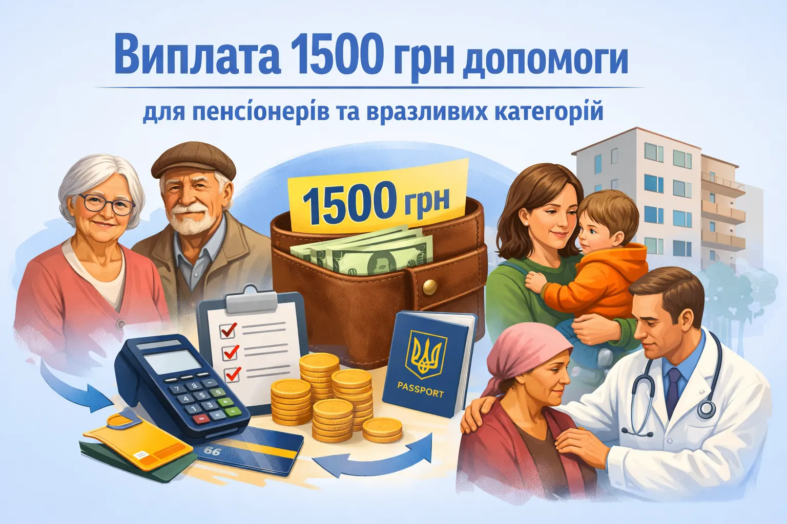 Уряд почав виплачувати 1500 грн в рамках програми цільової підтримки для пенсіонерів та вразливих категорій