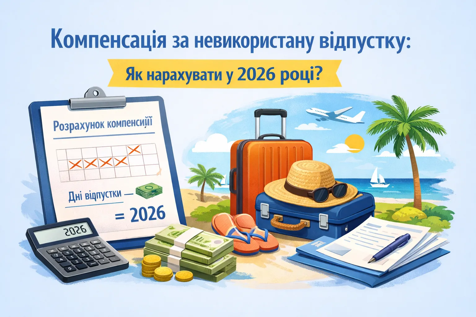 Компенсація за невикористану відпустку: як нарахувати у 2026 році?