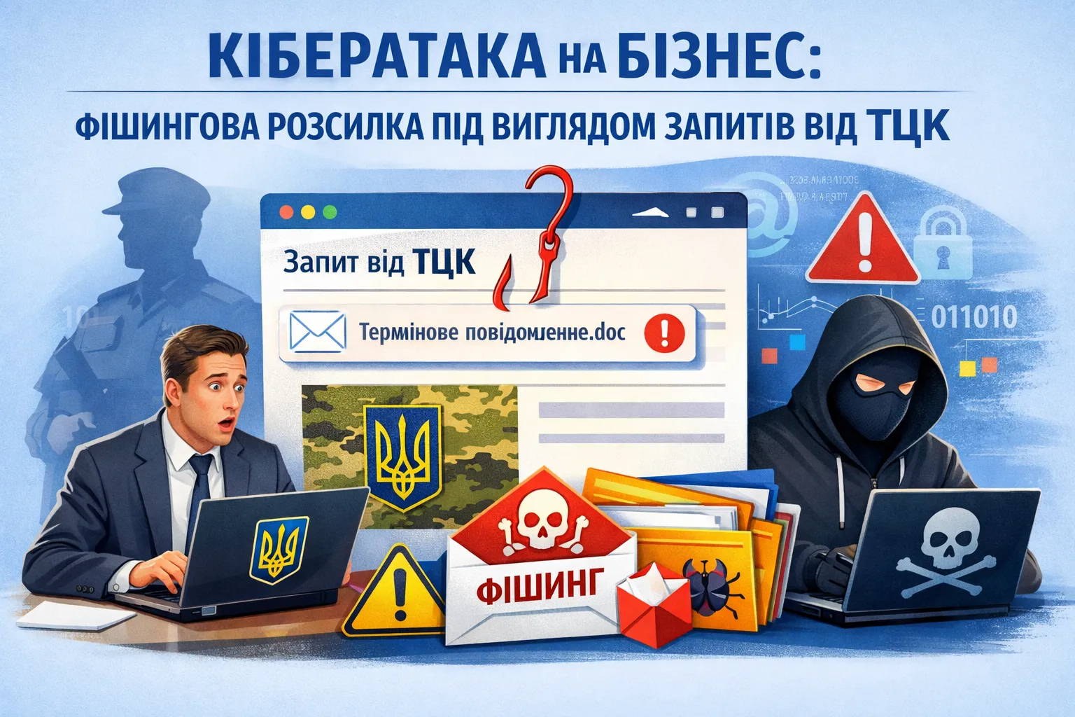 Кібератака на бізнес: фішингова розсилка під виглядом запитів від ТЦК