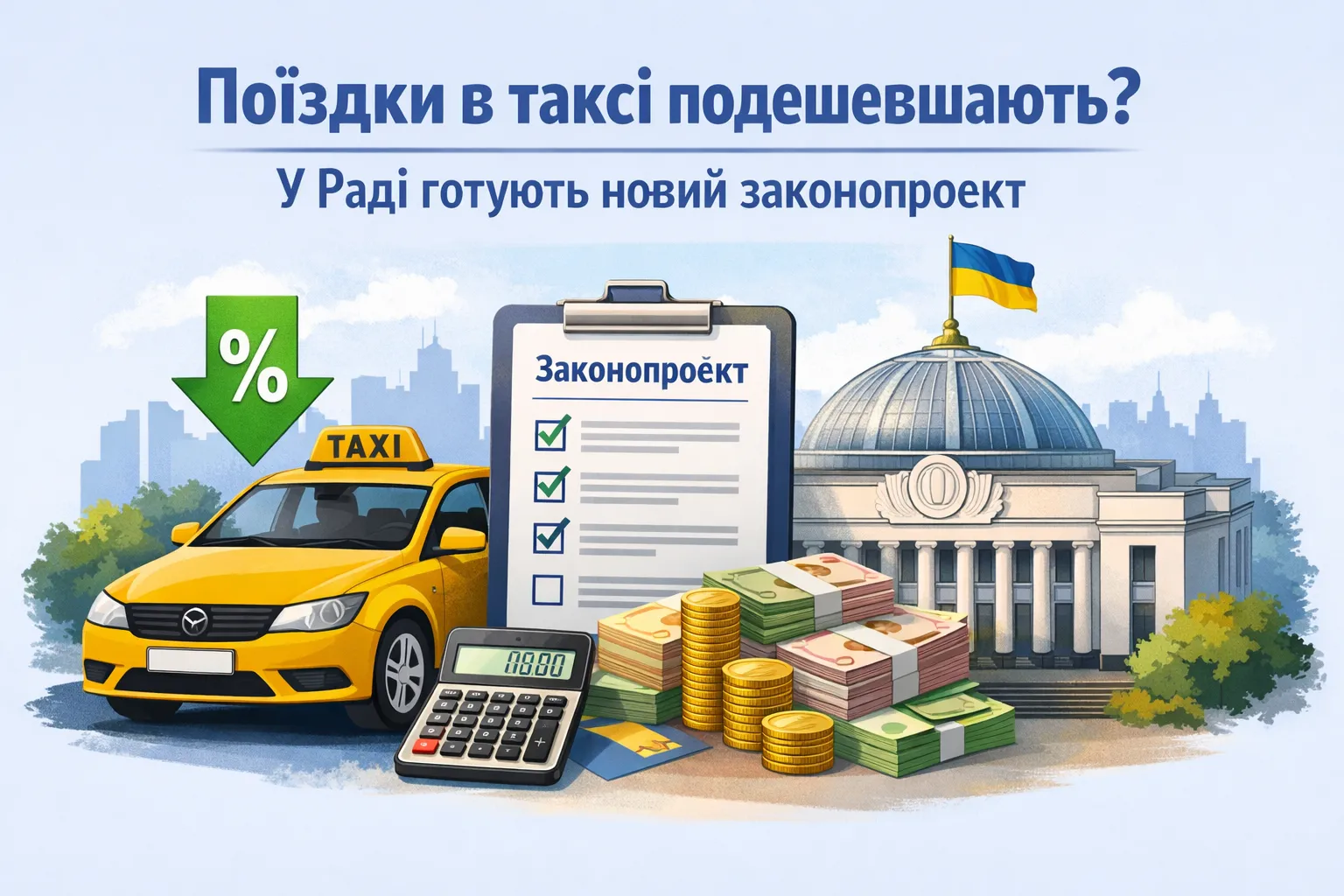 Поїздки в таксі подешевшають? У Раді готують новий законопроєкт