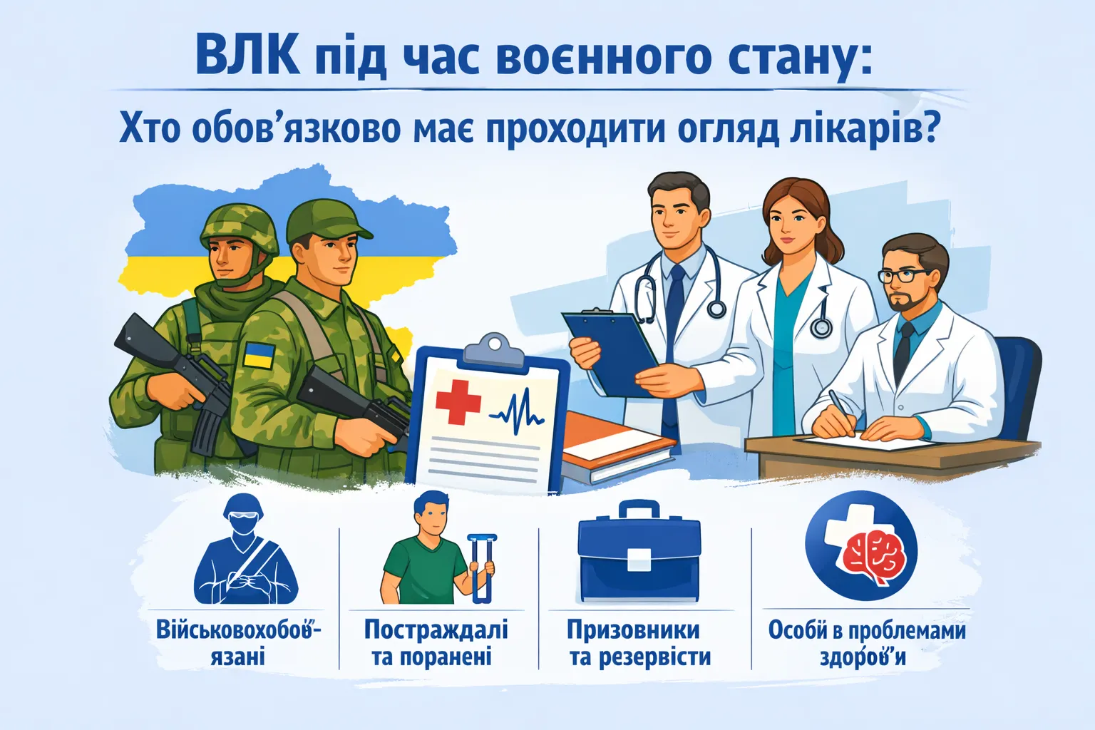 ВЛК під час воєнного стану: хто обов’язково має проходити огляд лікарів ВЛК під час воєнного стану: хто обов’язково має проходити огляд лікарів
