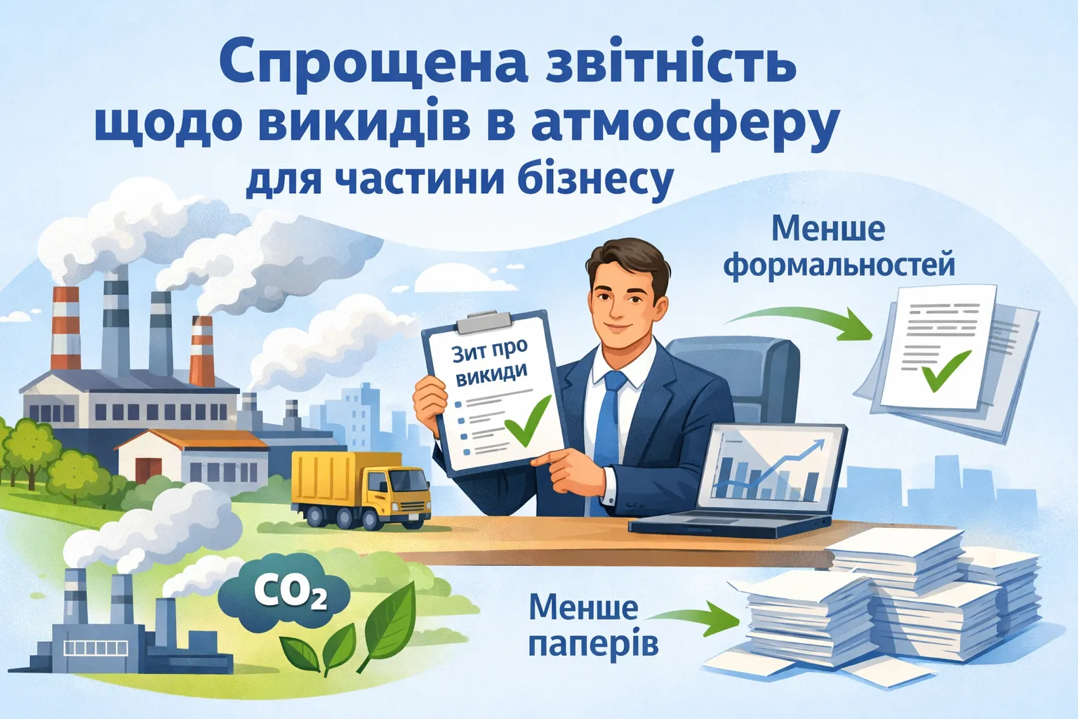 Уряд спростив звітність для частини бізнесу щодо викидів в атмосферне повітря