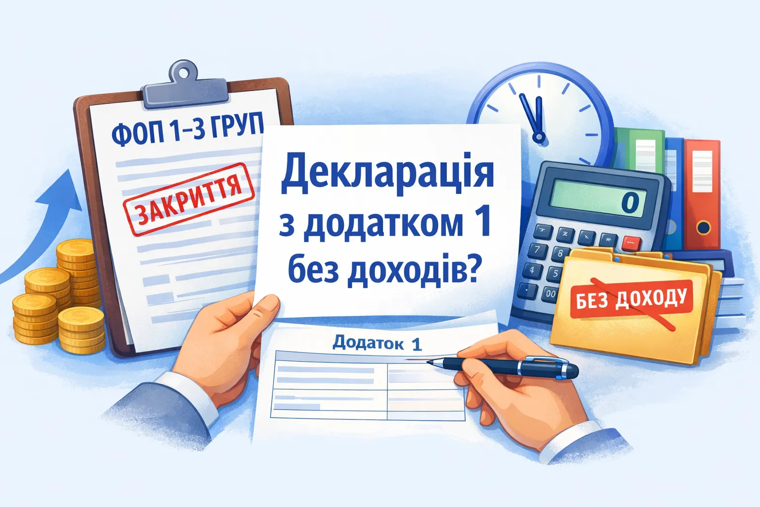 ФОП 1–3 груп, припинення діяльності: чи потрібна декларація з додатком 1 без доходів?