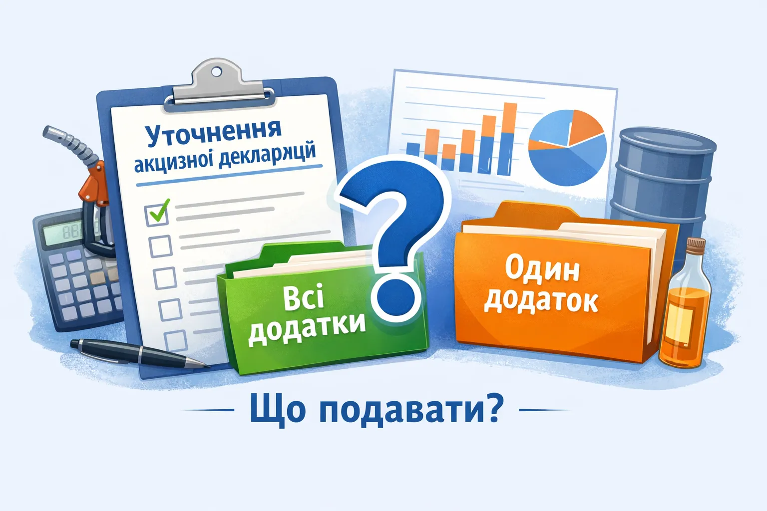 При уточненні акцизної декларації: подавати всі додатки чи один уточнений?