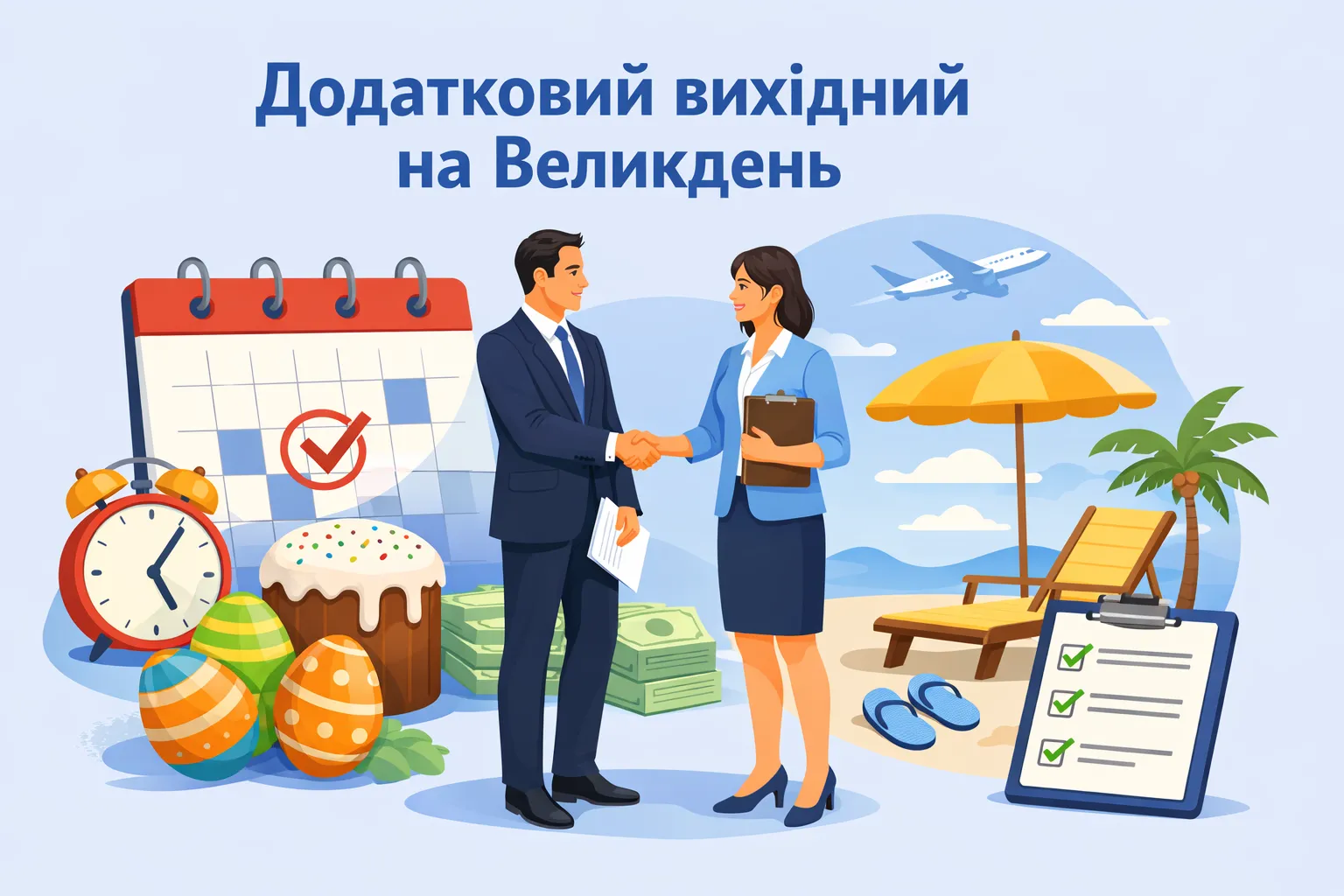 Оформлення додаткового дня відпочинку для Великодня