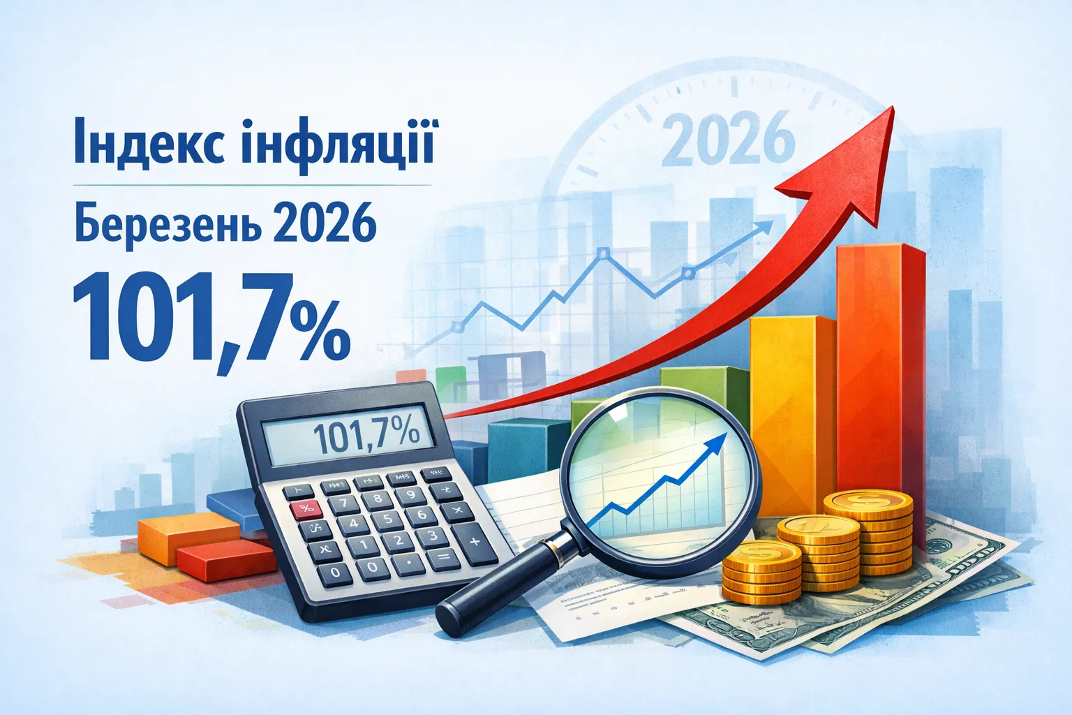 Індекс інфляції за березень 2026 року – 101,7% Індекс інфляції за березень 2026 року – 101,7%