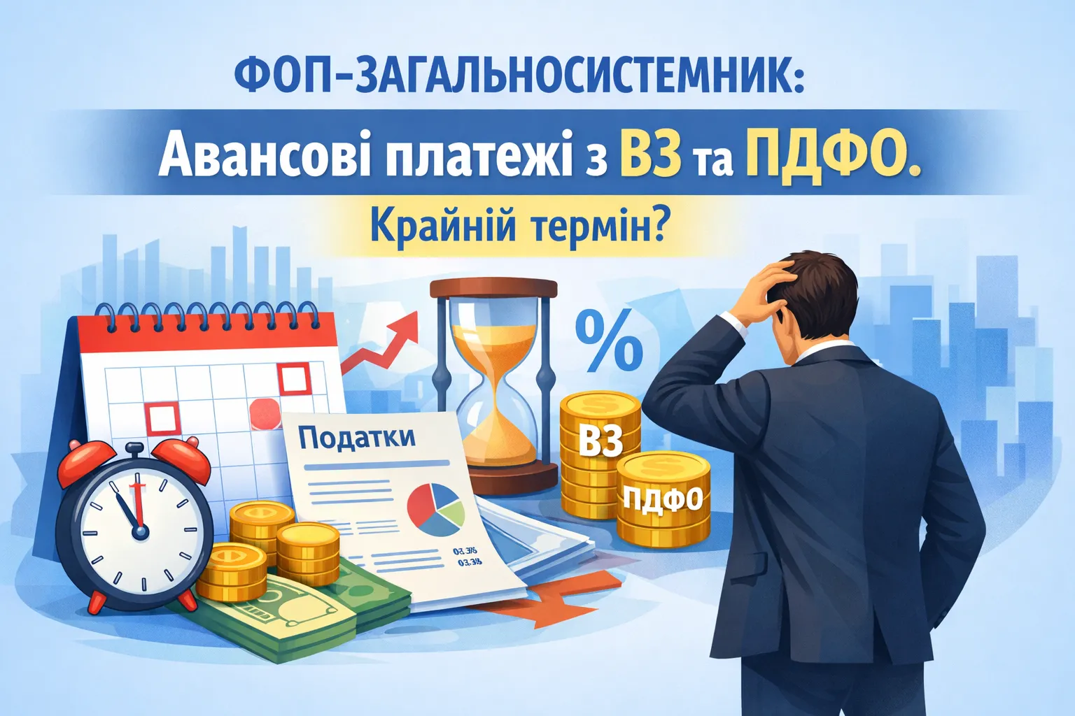 ФОП‑загальносистемник: авансові платежі з ВЗ та ПДФО: крайній строк?