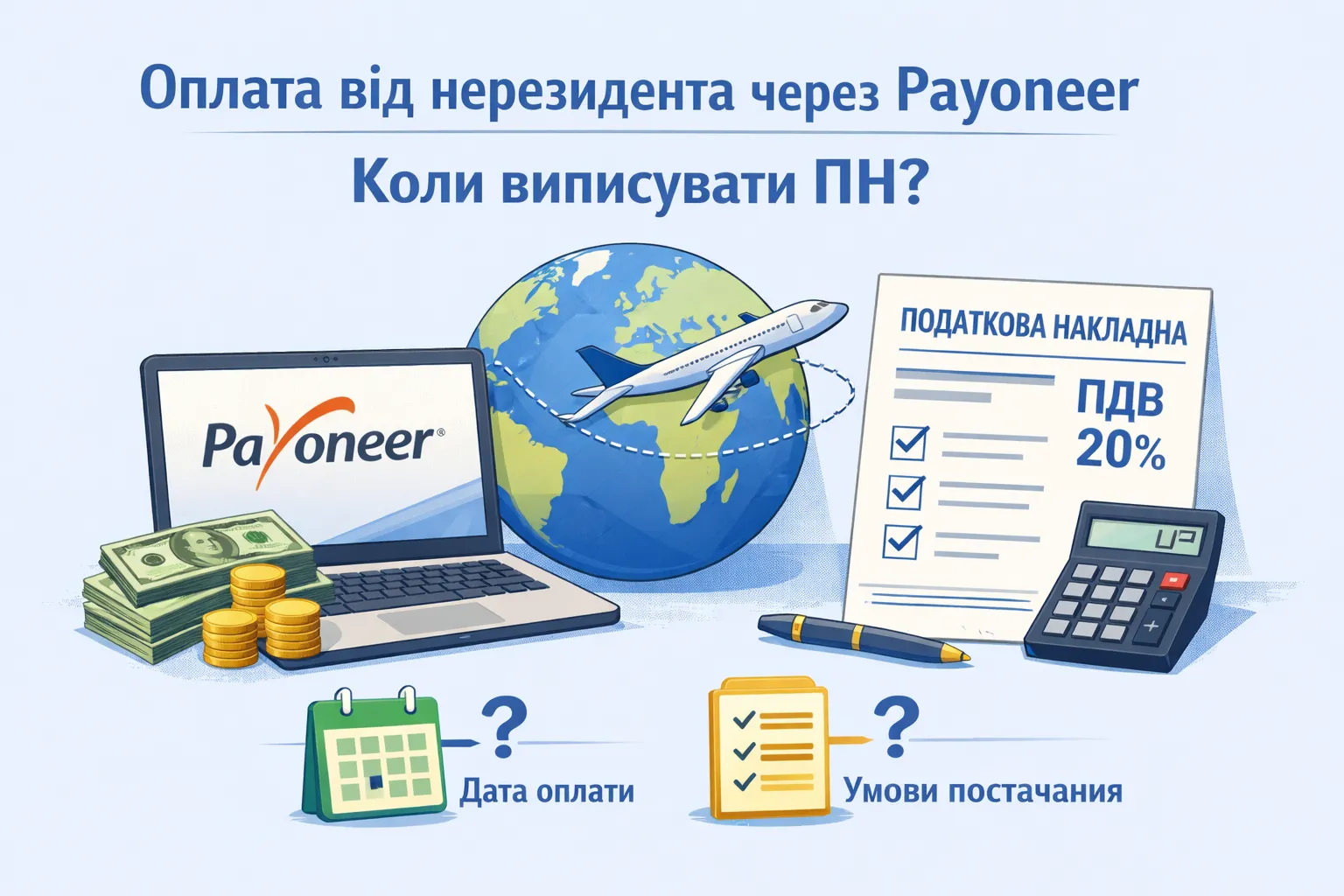 Оплата від нерезидента через Payoneer: коли і як виписувати ПН?