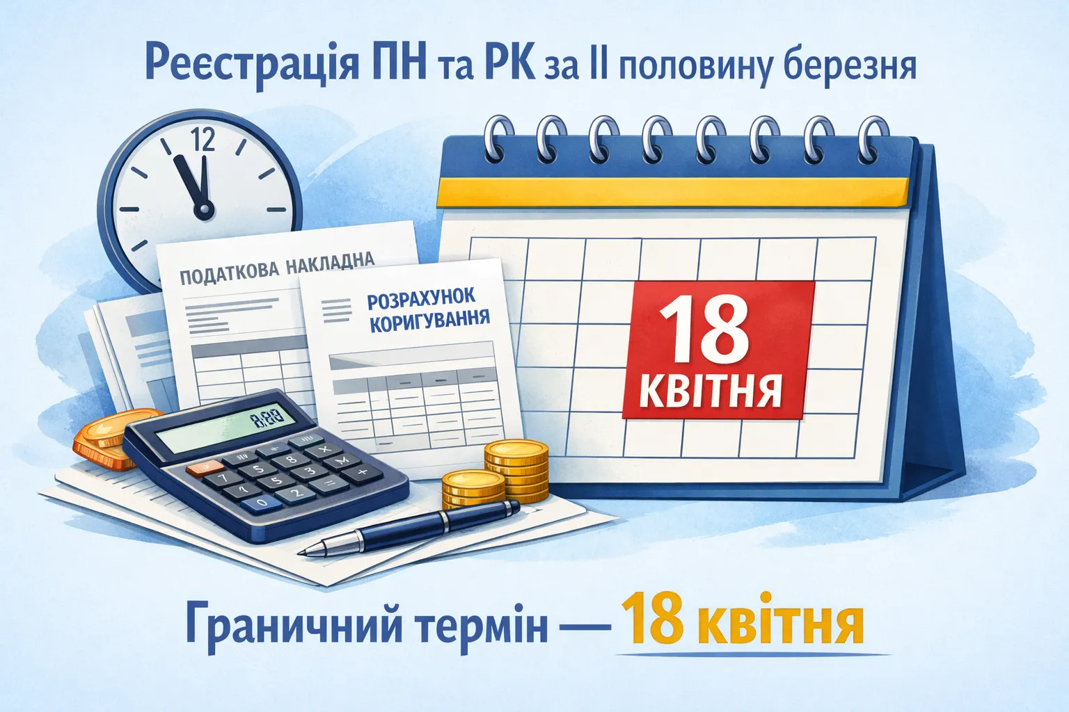 18 квітня - граничний строк реєстрації ПН та РК за другу половину березня