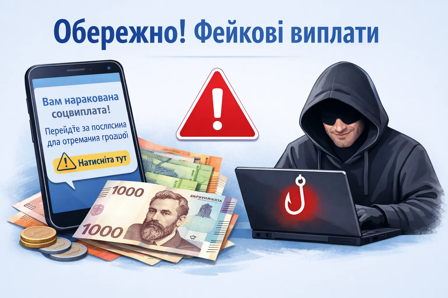 Розсилають фейкові повідомлення про «соціальні виплати»: як не потрапити на шахраїв