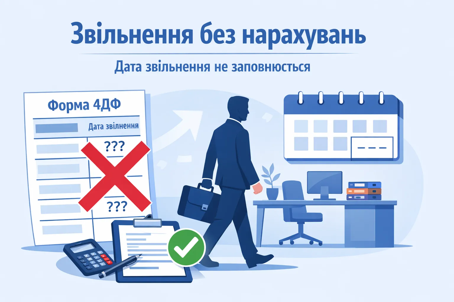 Звільнення без нарахувань: коли графу 8 “Дата звільнення” в 4ДФ можна не заповнювати