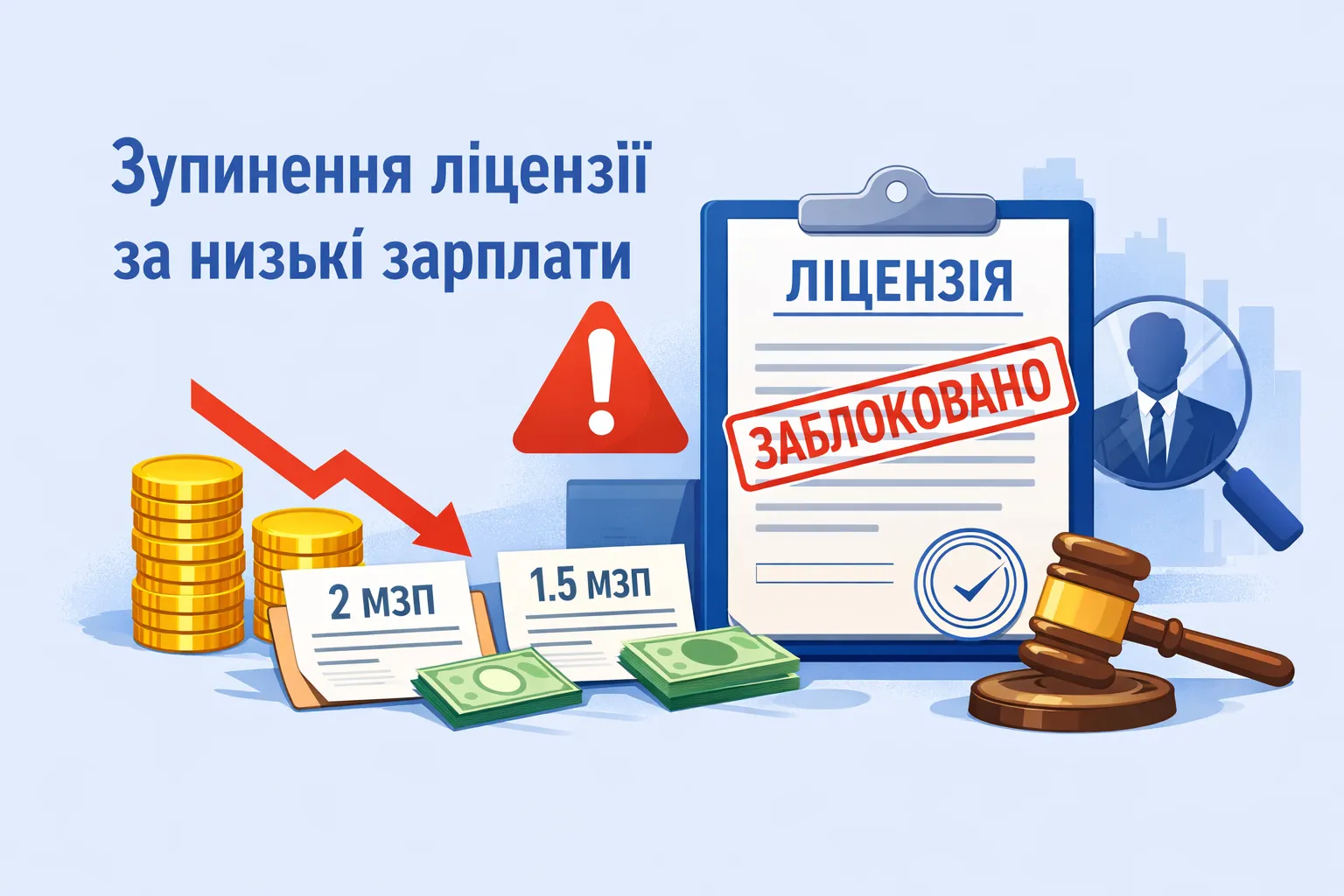 Середньомісячна ЗП менше 2МЗП /1,5МЗП: ДПС деталізує коли припинятиме ліцензії