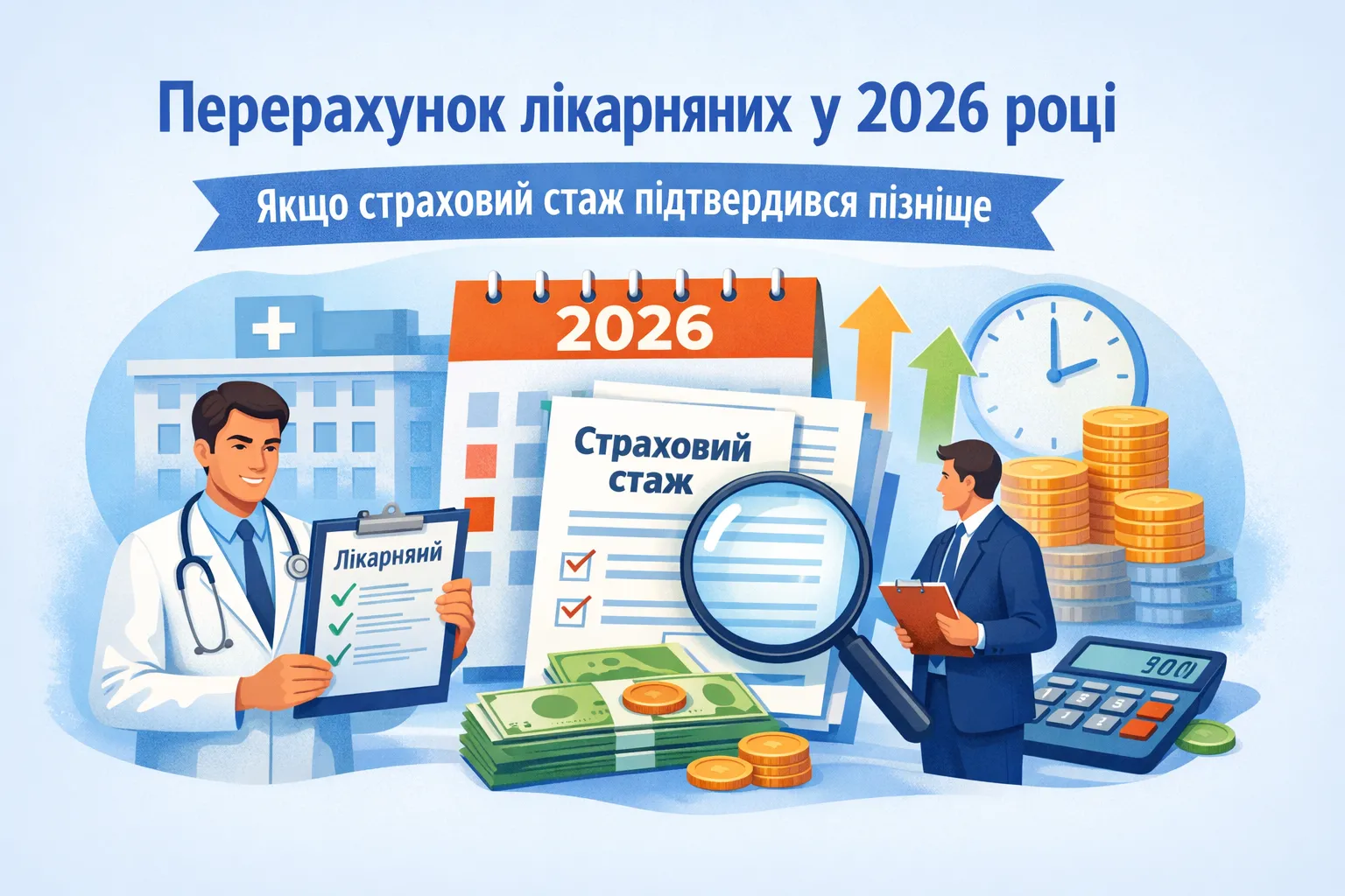 Перерахунок лікарняних у 2026 році: що робити, якщо страховий стаж підтвердився пізніше