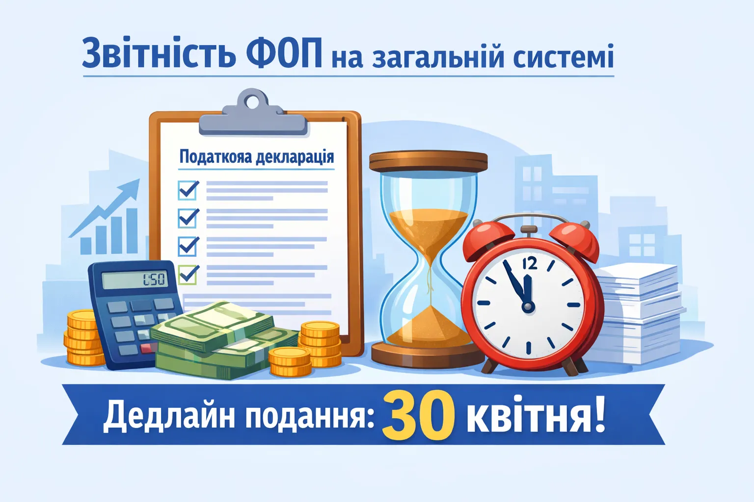 Звітність ФОП на загальній системі: дедлай подання декларації - 30 квітня!