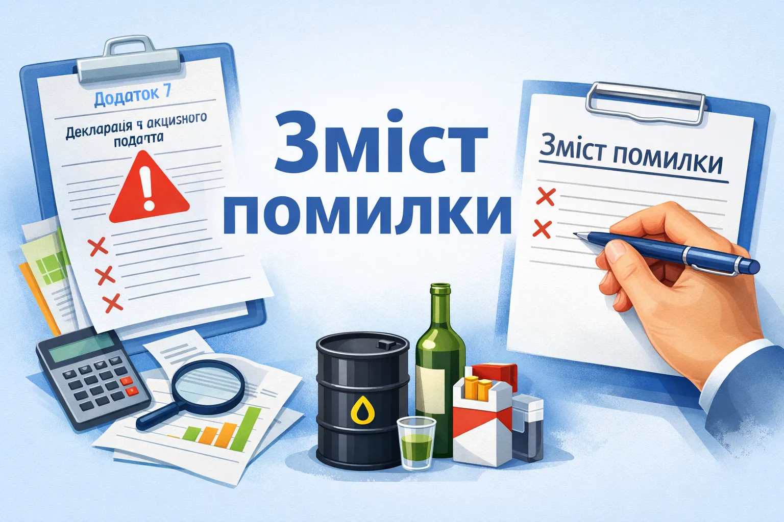 Заповнюємо рядок 8 «Зміст помилки» додатку 7 декларації з акцизного податку Заповнюємо рядок 8 «Зміст помилки» додатку 7 декларації з акцизного податку