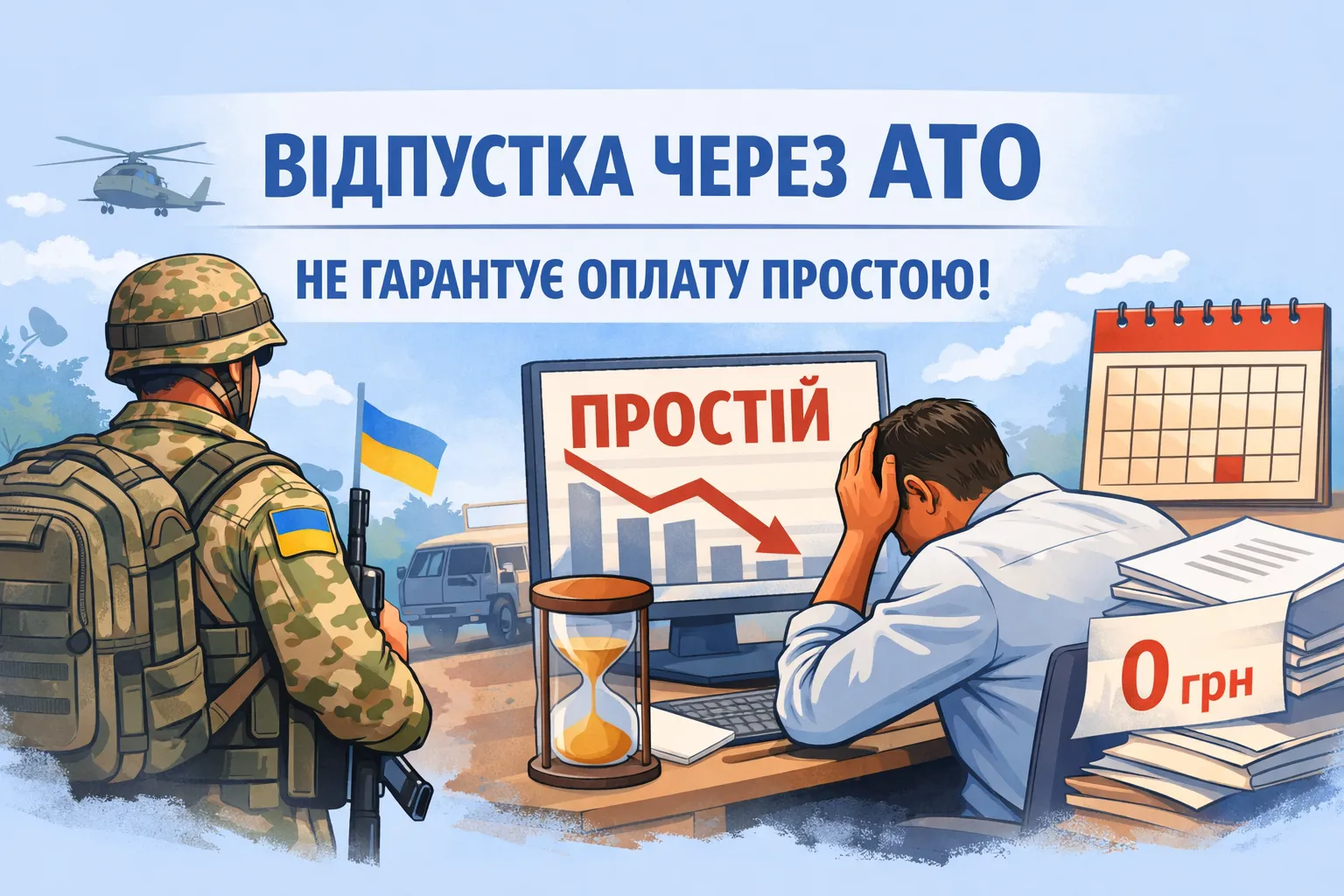 Отпуск из-за АТО не гарантирует автоматическую оплату простоя после его завершения — ВС