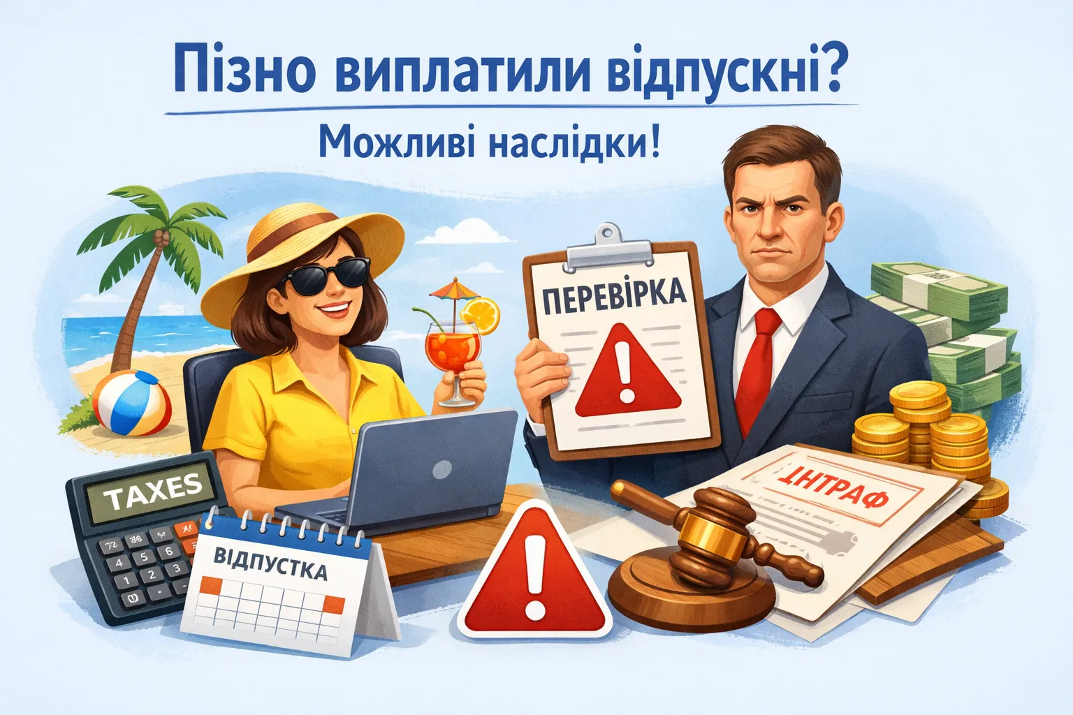 Виплатили відпускні після початку відпустки: відповідальність