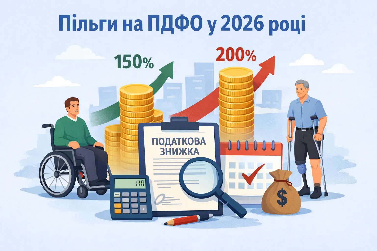 150 % і 200 % пільги: хто з осіб з інвалідністю може зменшити свій ПДФО у 2026 році