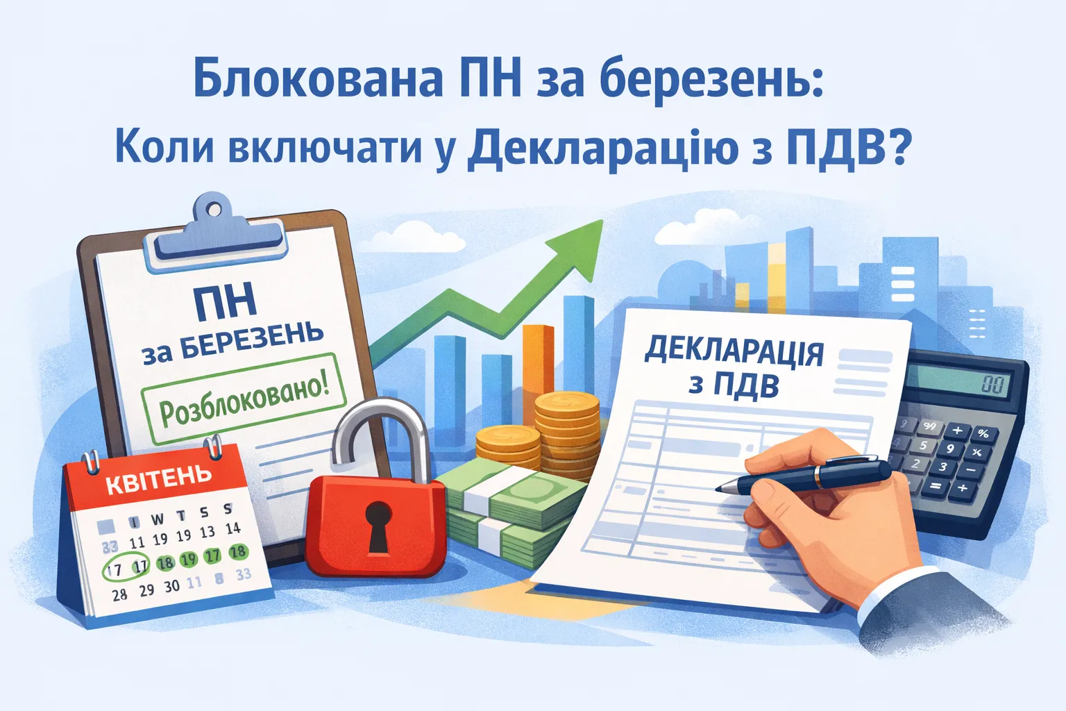 ПН за березень, розблокована у квітні: коли включати у Декларацію з ПДВ
