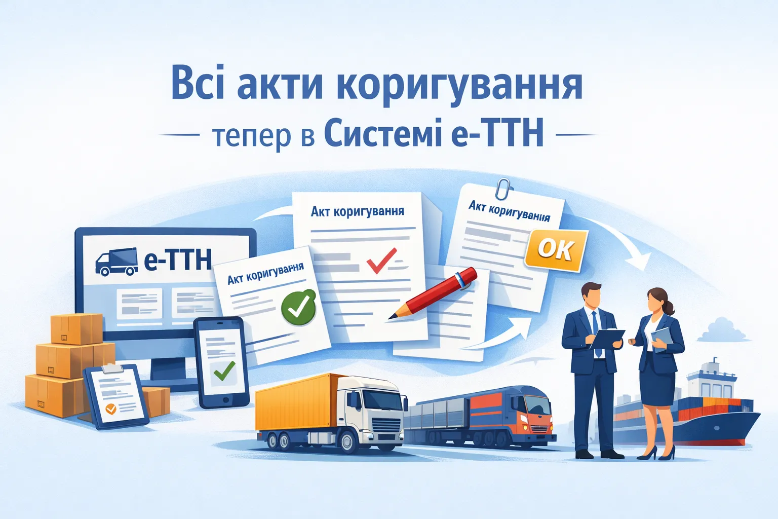 Бізнесу доступні всі акти коригування в Системі е-ТТН