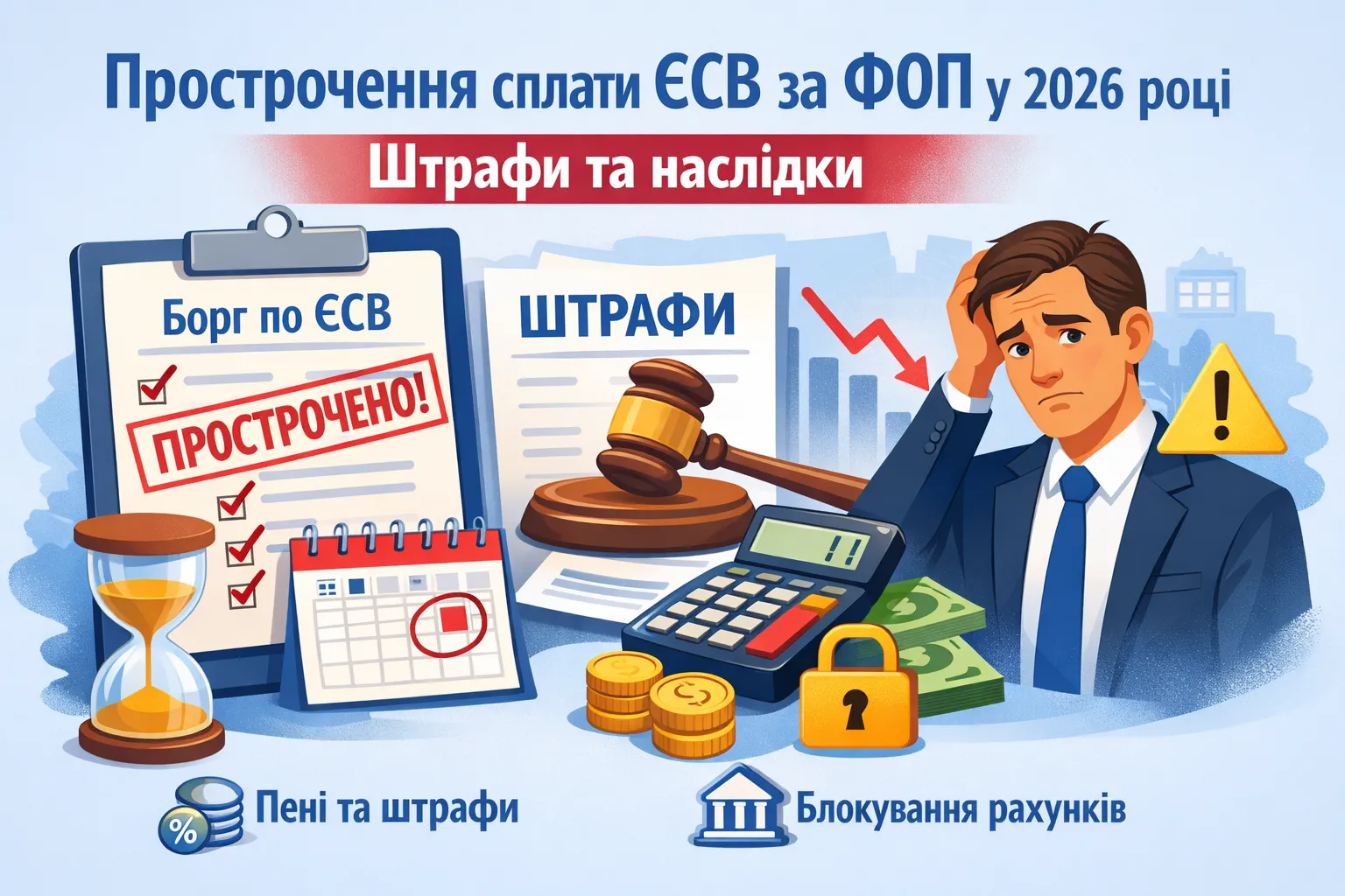 Прострочили сплату ЄСВ за ФОП у 2026 році: які штрафи та наслідки