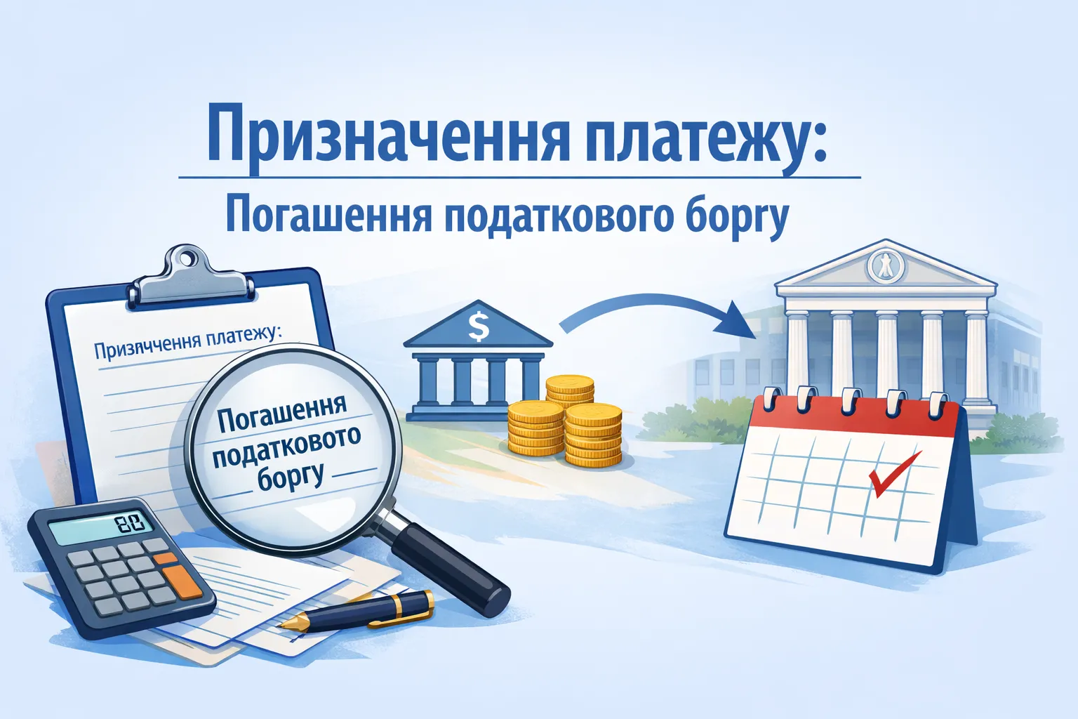 Оформлюємо правильно «Призначення платежу» платіжної інструкції у випадку погашення податкового боргу