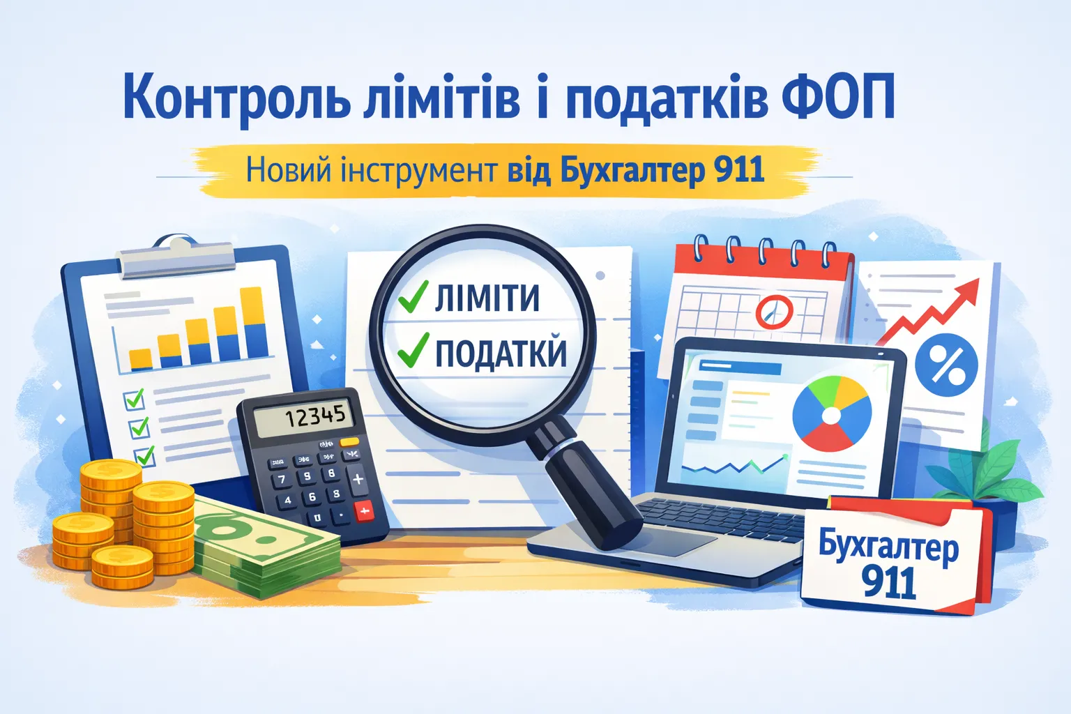 Контроль лімітів і податків ФОП: новий інструмент від Бухгалтер 911