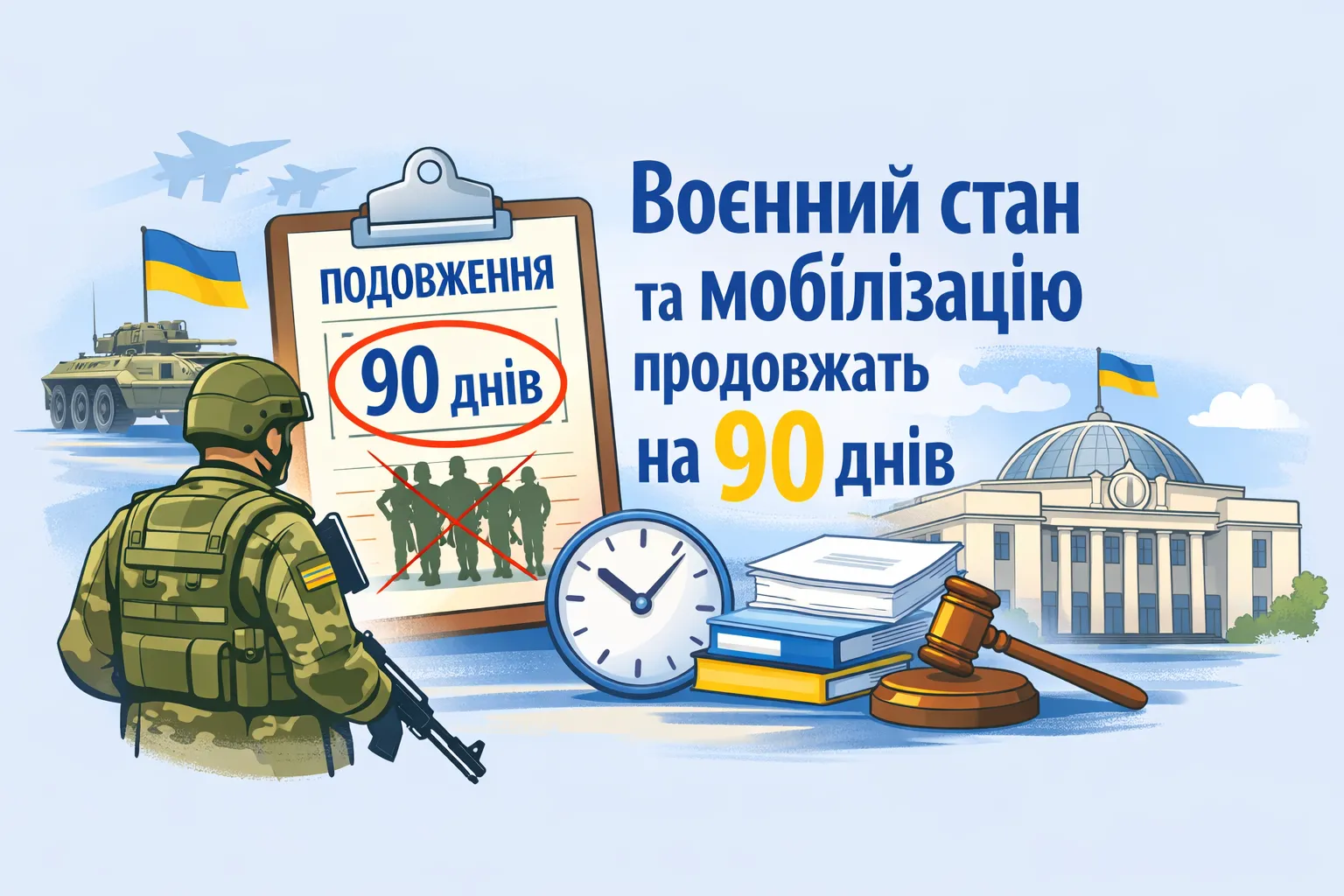 Воєнний стан і мобілізацію планують продовжити ще на 90 днів