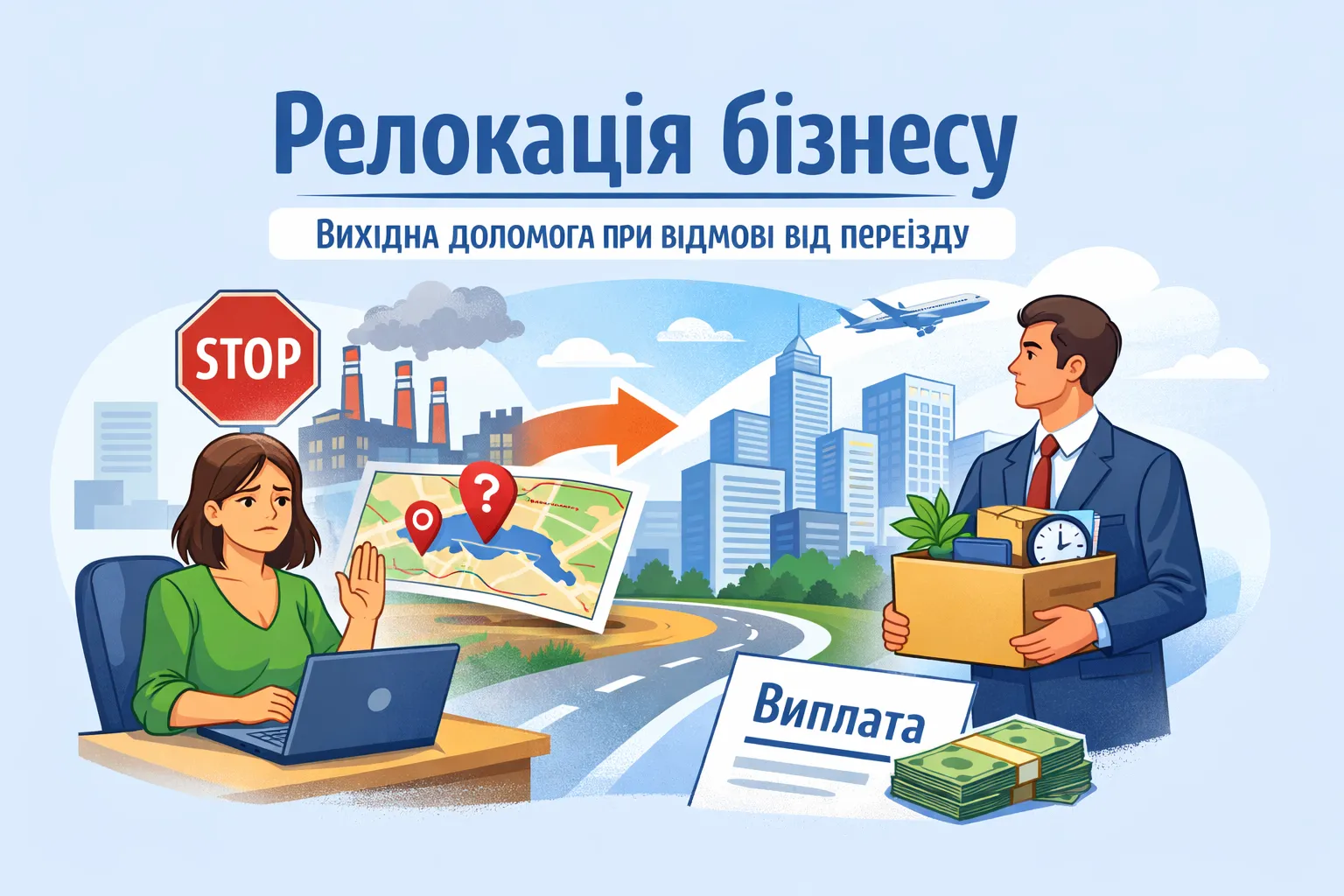 Релокація бізнесу: чи має працівник право на вихідну допомогу при відмові переїжджати