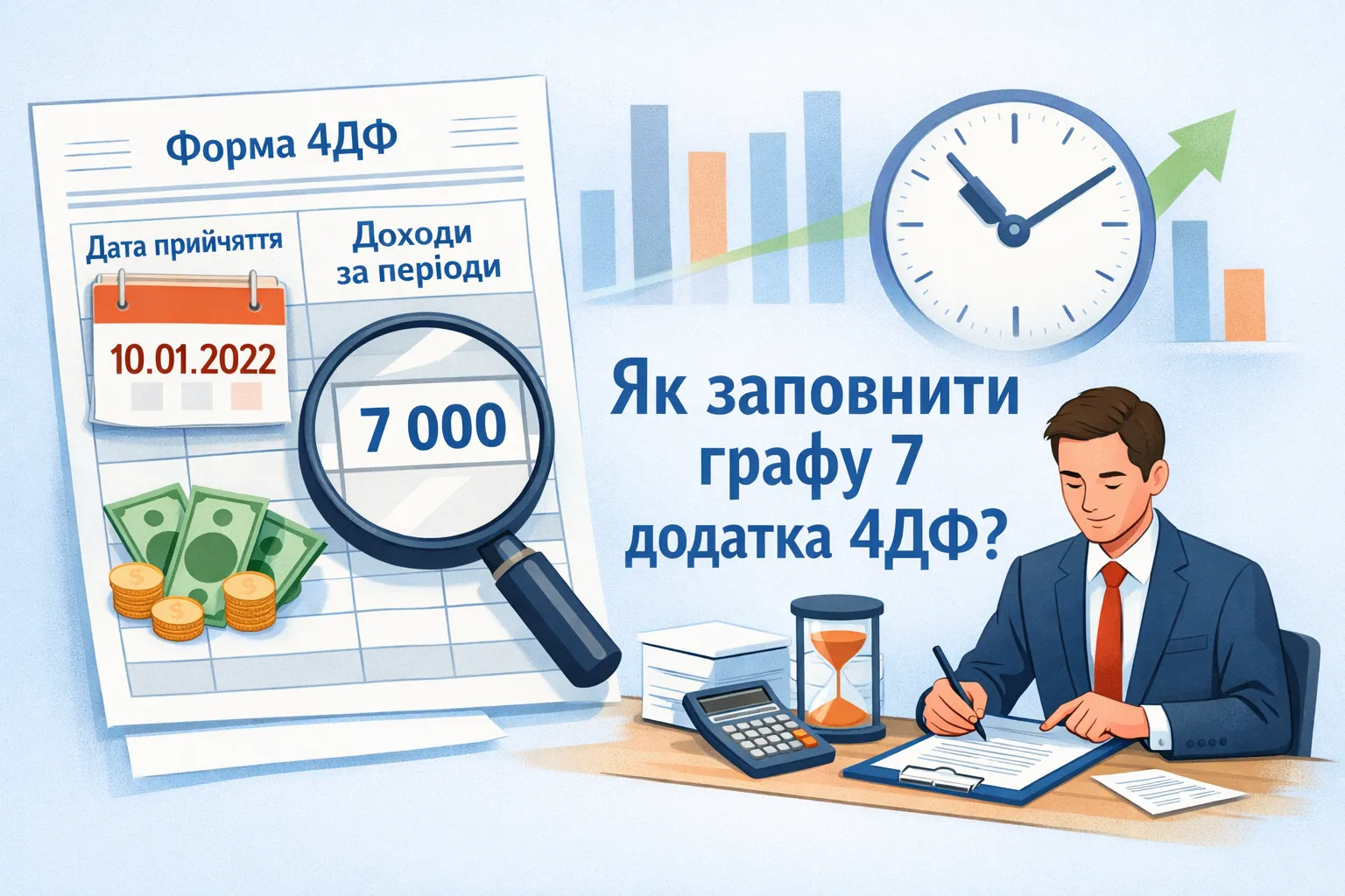 Дата прийняття і дохід у різних періодах: як заповнити графу 7 додатка 4ДФ?