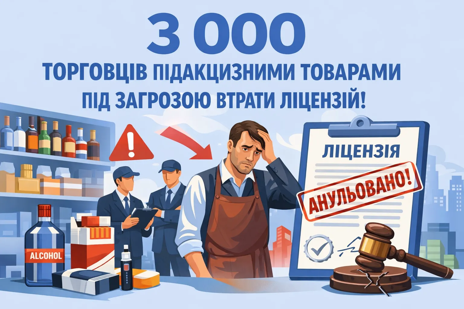 3 тисячі торгівців підакцизними товарами під загрозою втрати ліцензій