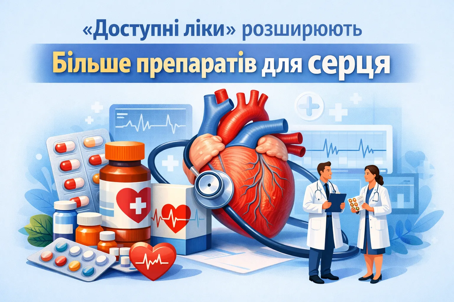 «Доступні ліки» розширюють: більше препаратів для серця