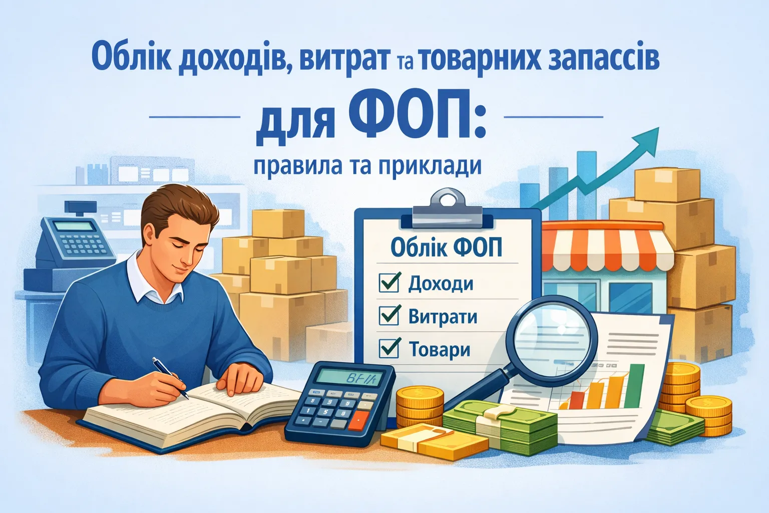 Як ФОП має зараз вести облік доходів, витрат та товарних запасів: правила та приклади
