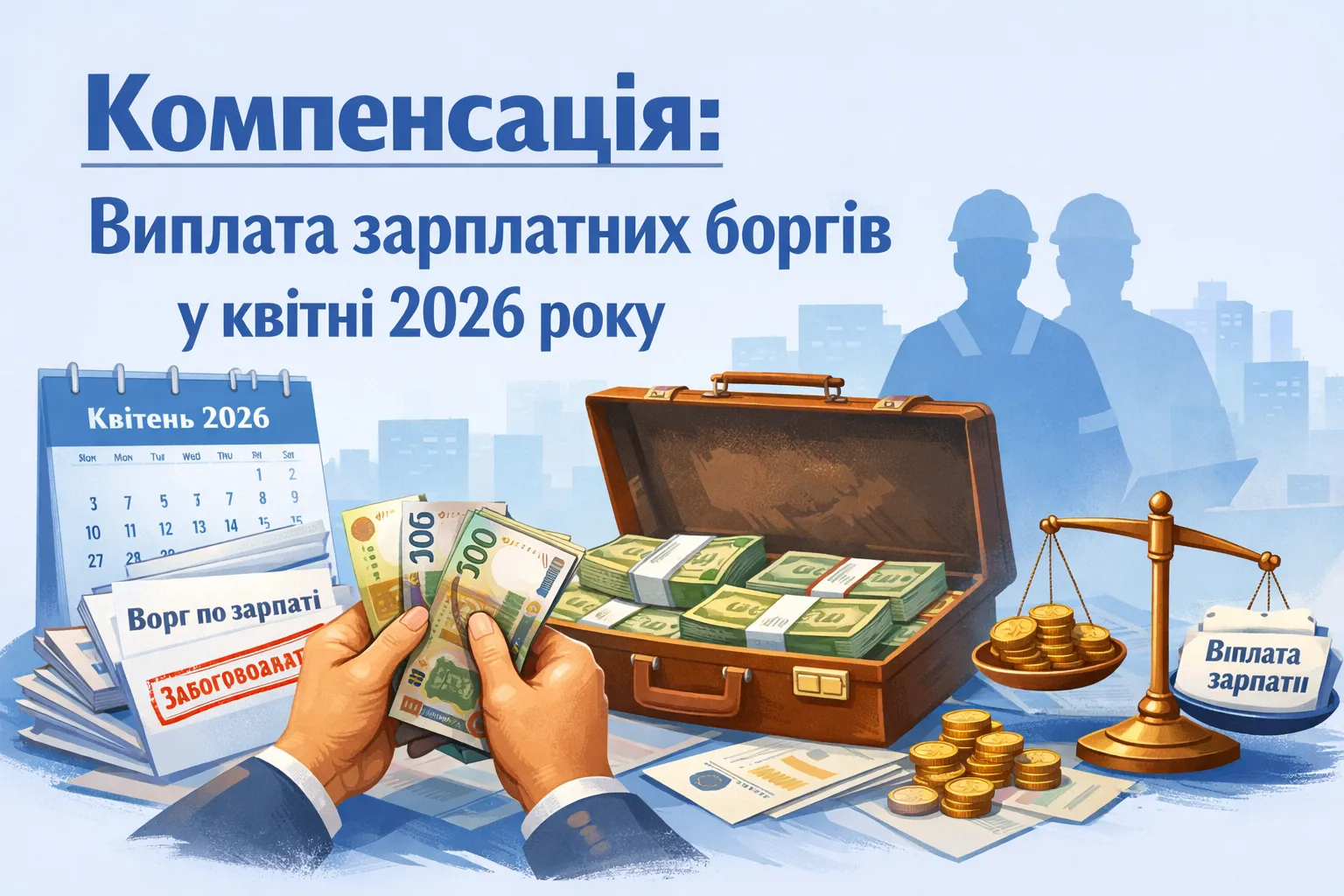 Компенсація: виплата зарплатних боргів у квітні 2026 року
