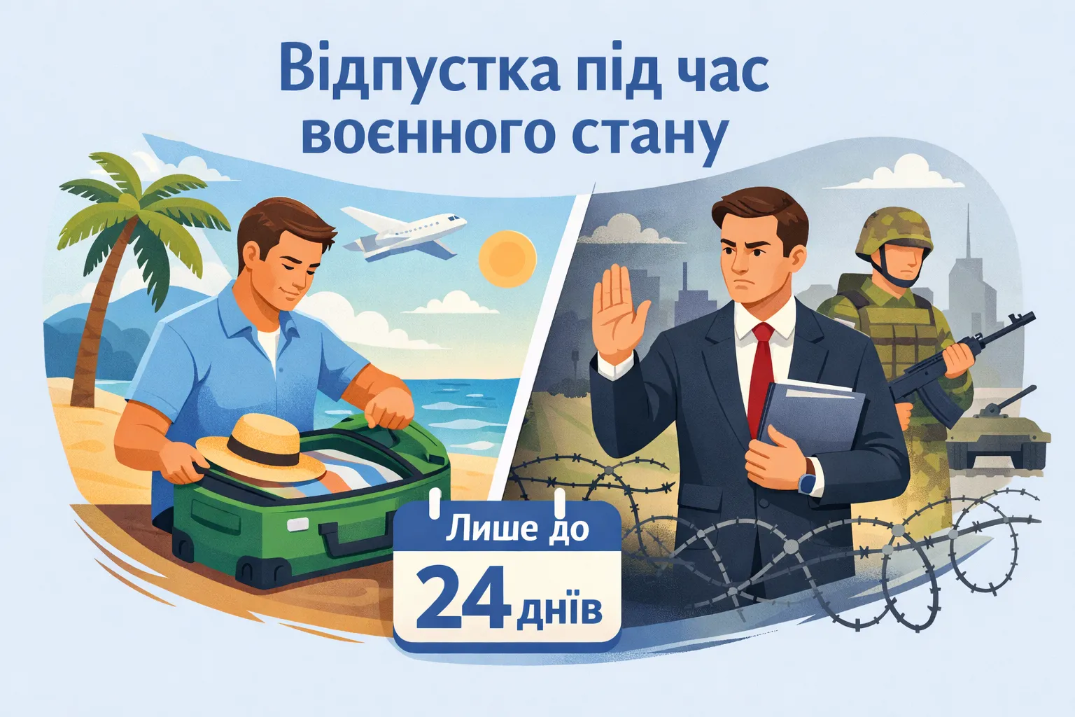 Щорічна відпустка під час воєнного стану: коли роботодавець може обмежити 24 днями