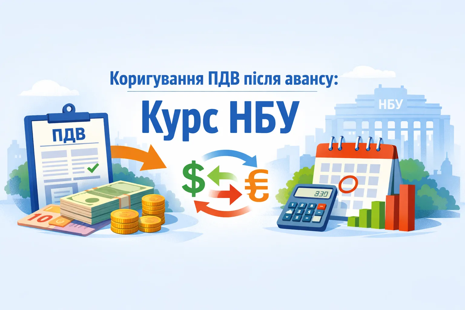 Коригування ПДВ після авансу: який курс НБУ брати