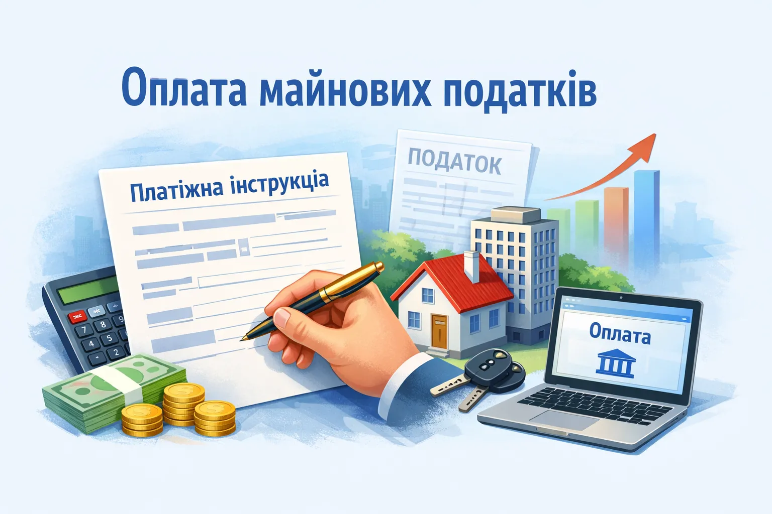 Заповнення платіжних інструкцій при сплаті майнових податків фізичними особами