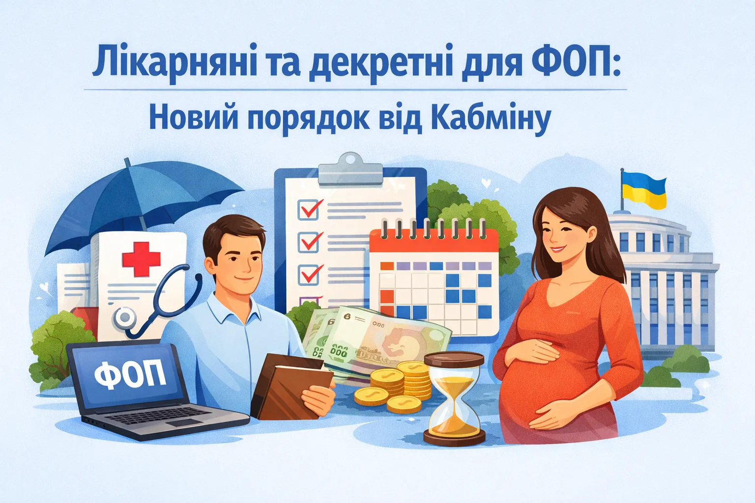 Лікарняні та декретні для ФОП: Кабмін оновив порядок №1266